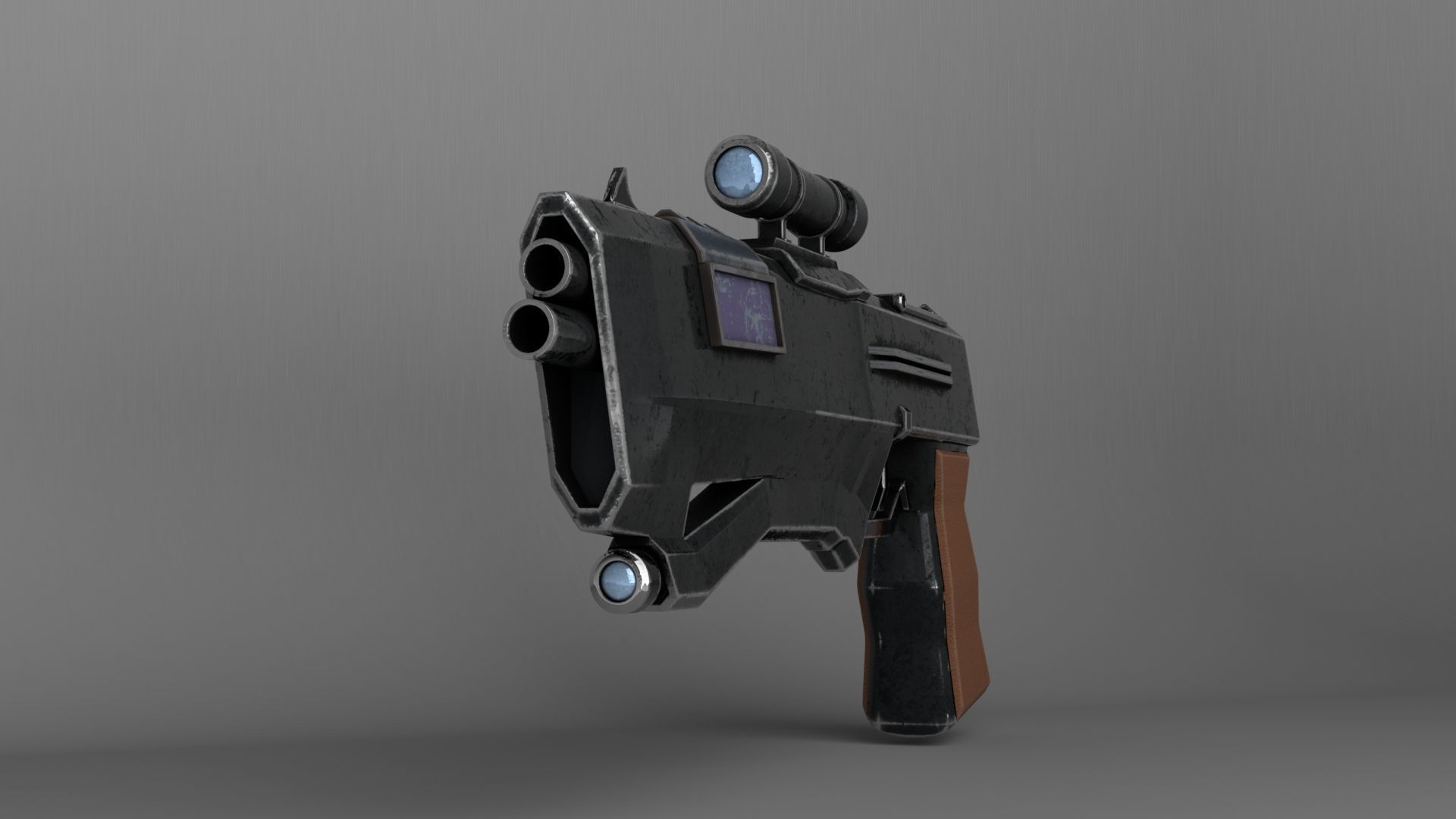 Sci Fi Pistol Low-poly 3D model_7