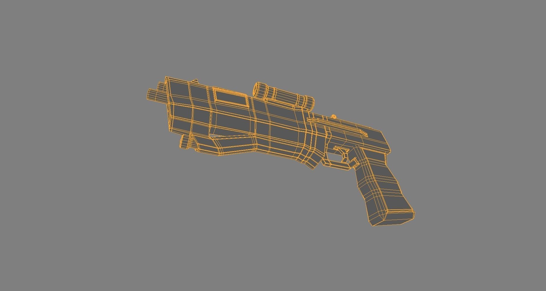 Sci Fi Pistol Low-poly 3D model_10