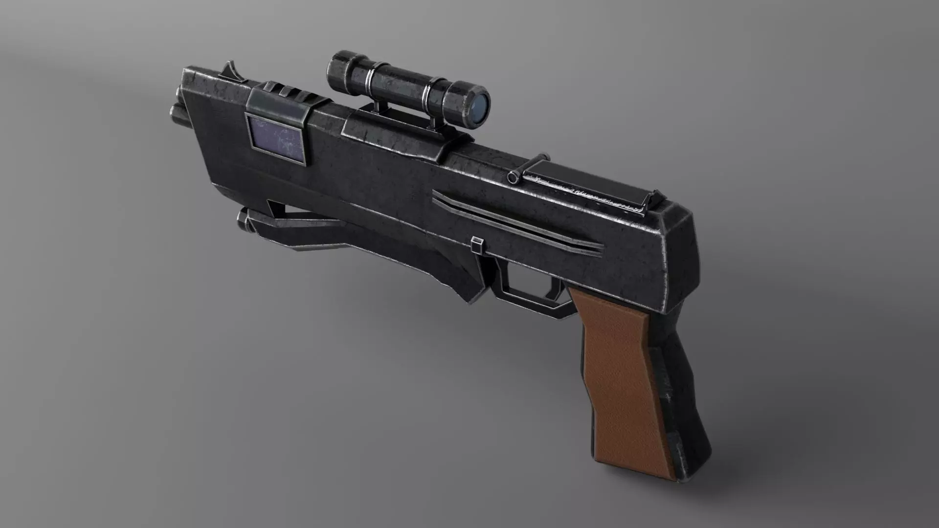 Sci Fi Pistol Low-poly 3D model_0