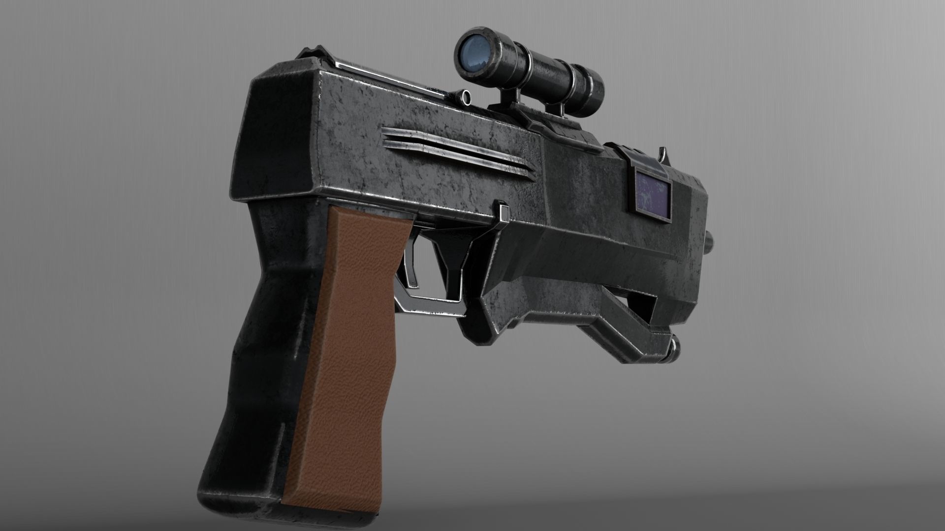 Sci Fi Pistol Low-poly 3D model_3