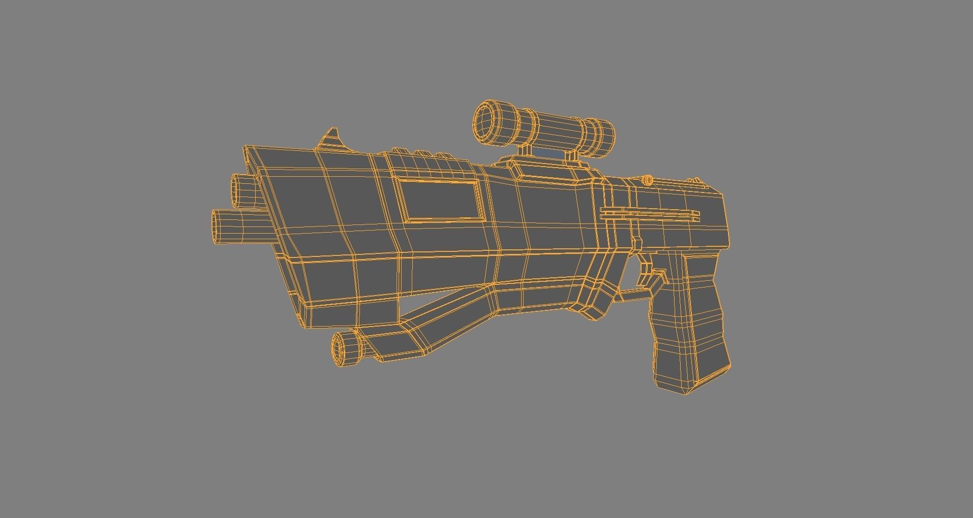 Sci Fi Pistol Low-poly 3D model_9