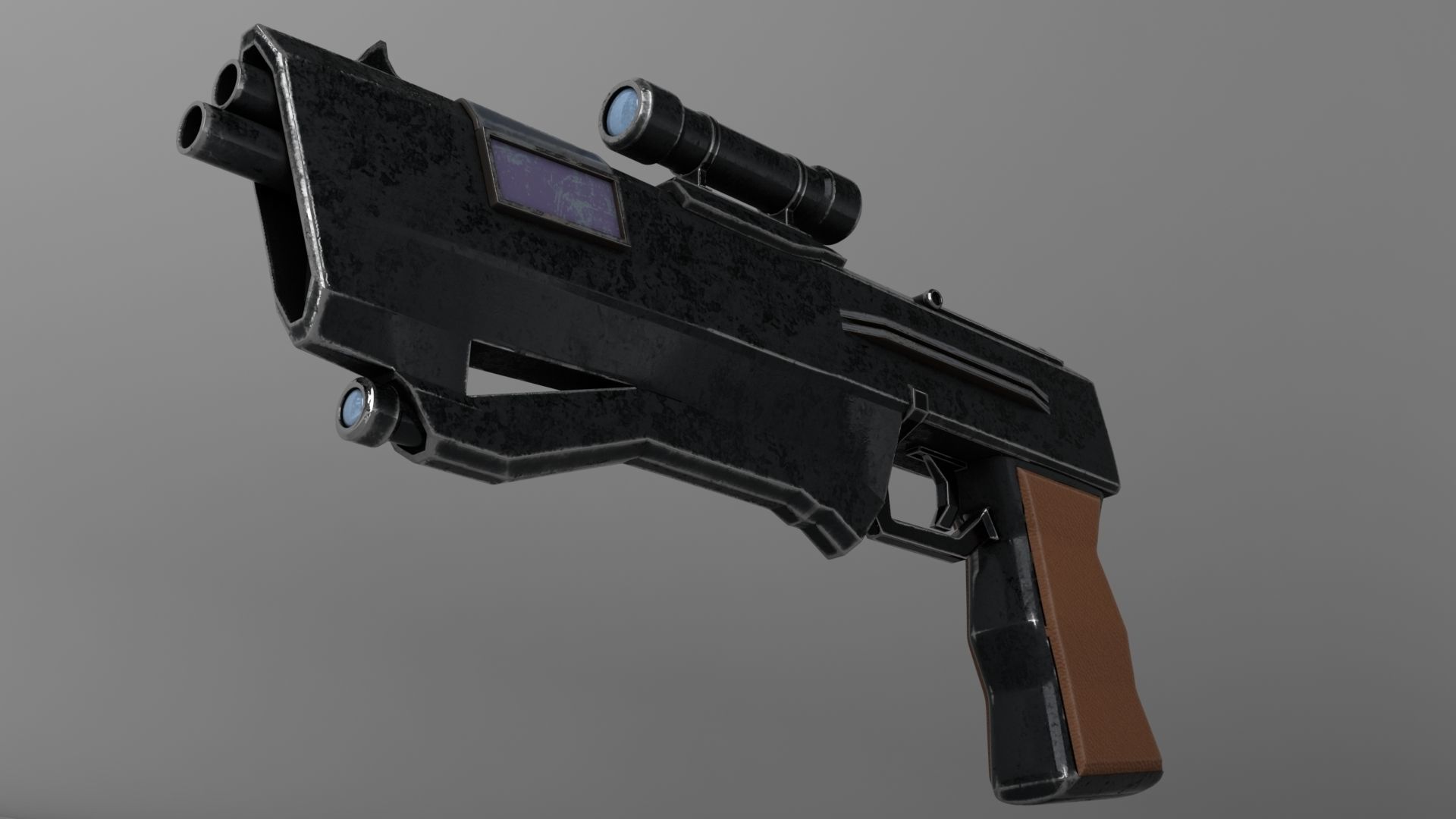 Sci Fi Pistol Low-poly 3D model_5