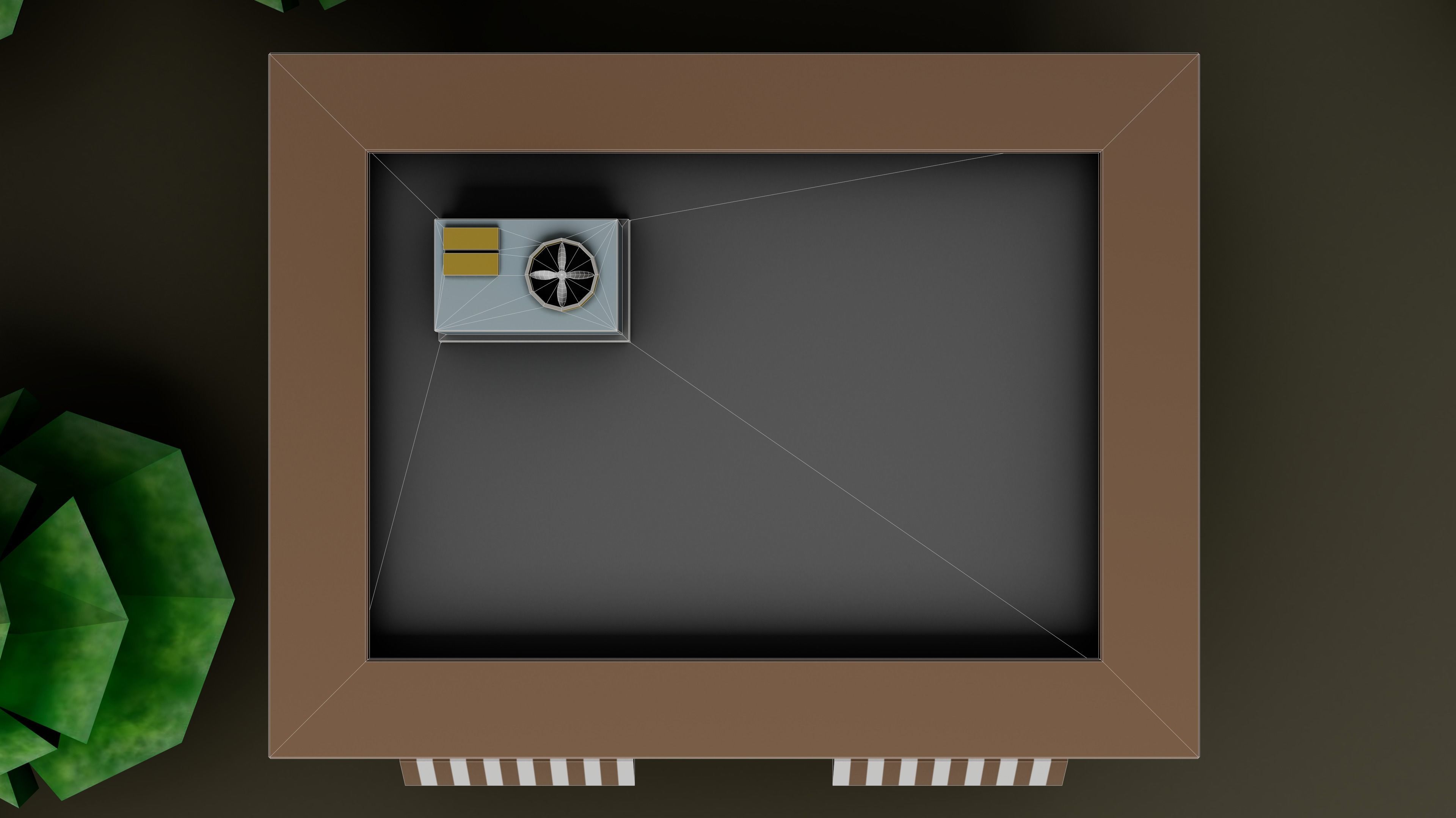 Low poly model of a diner Low-poly 3D model_5