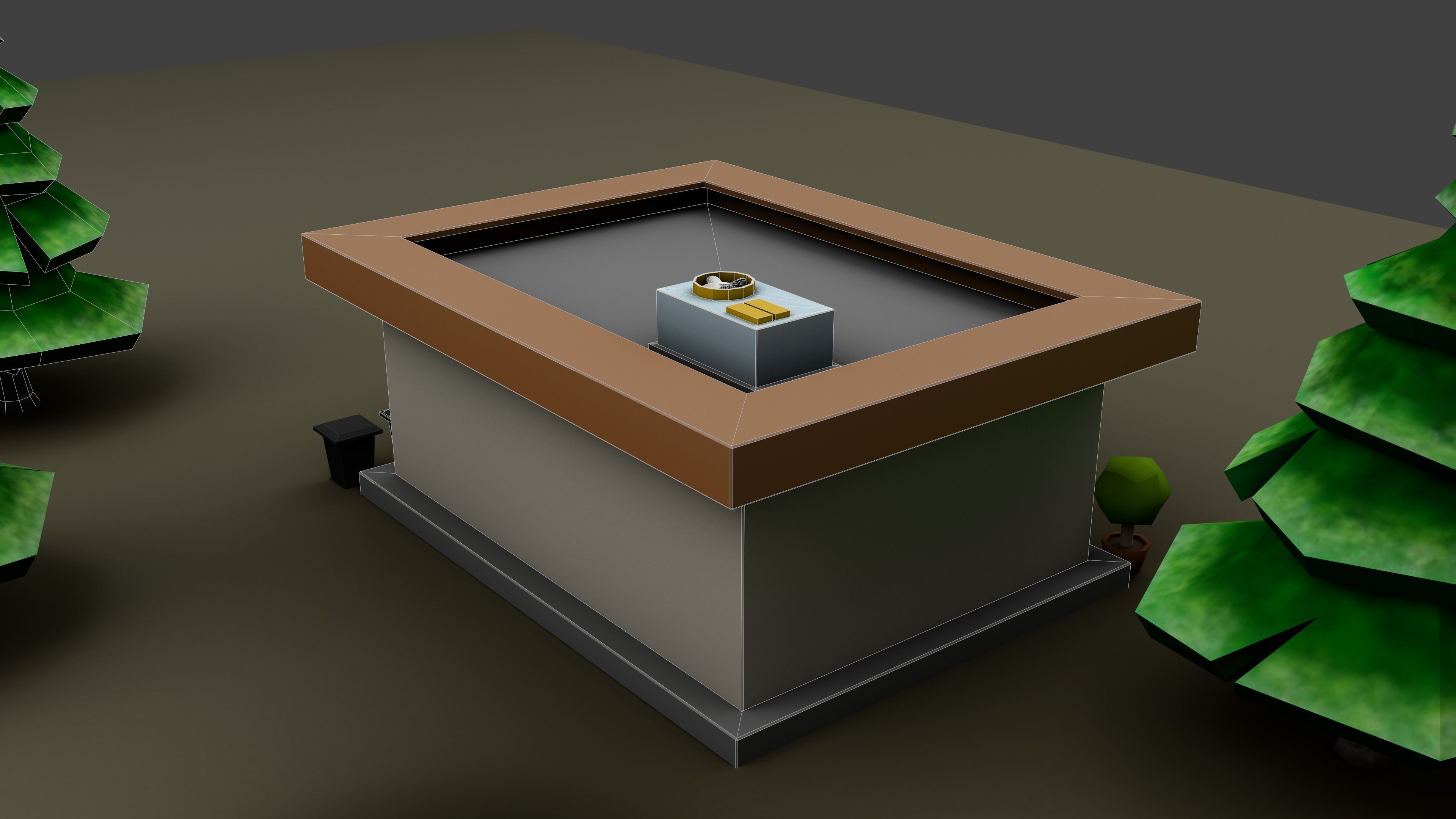 Low poly model of a diner Low-poly 3D model_8