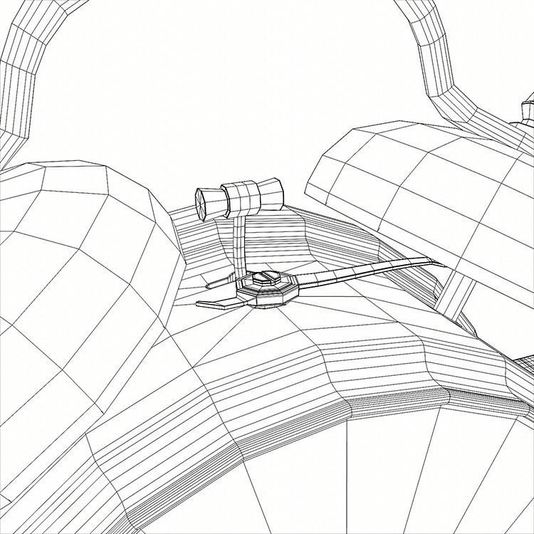 Old Alarm Clock Low-poly 3D model_13