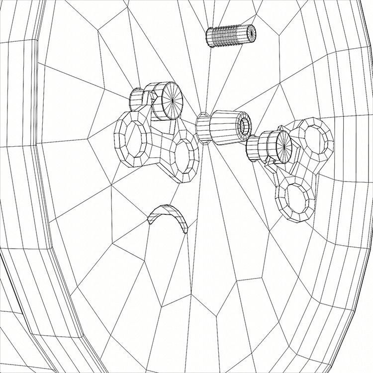 Old Alarm Clock Low-poly 3D model_11