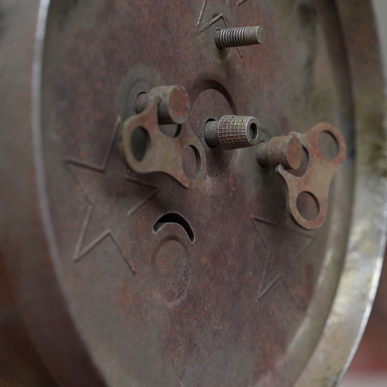 Old Alarm Clock Low-poly 3D model_7