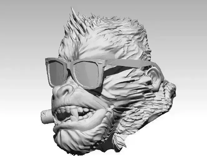 KingKong Monkey Gorilla Gorillaz with Cigar and Glasses 3D print model