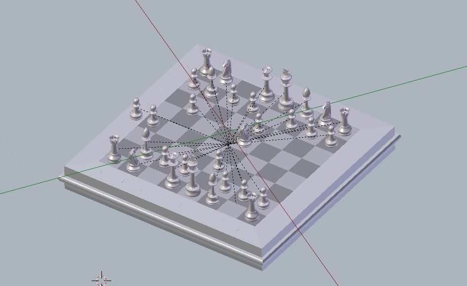 chess board with pieces 3D model_3