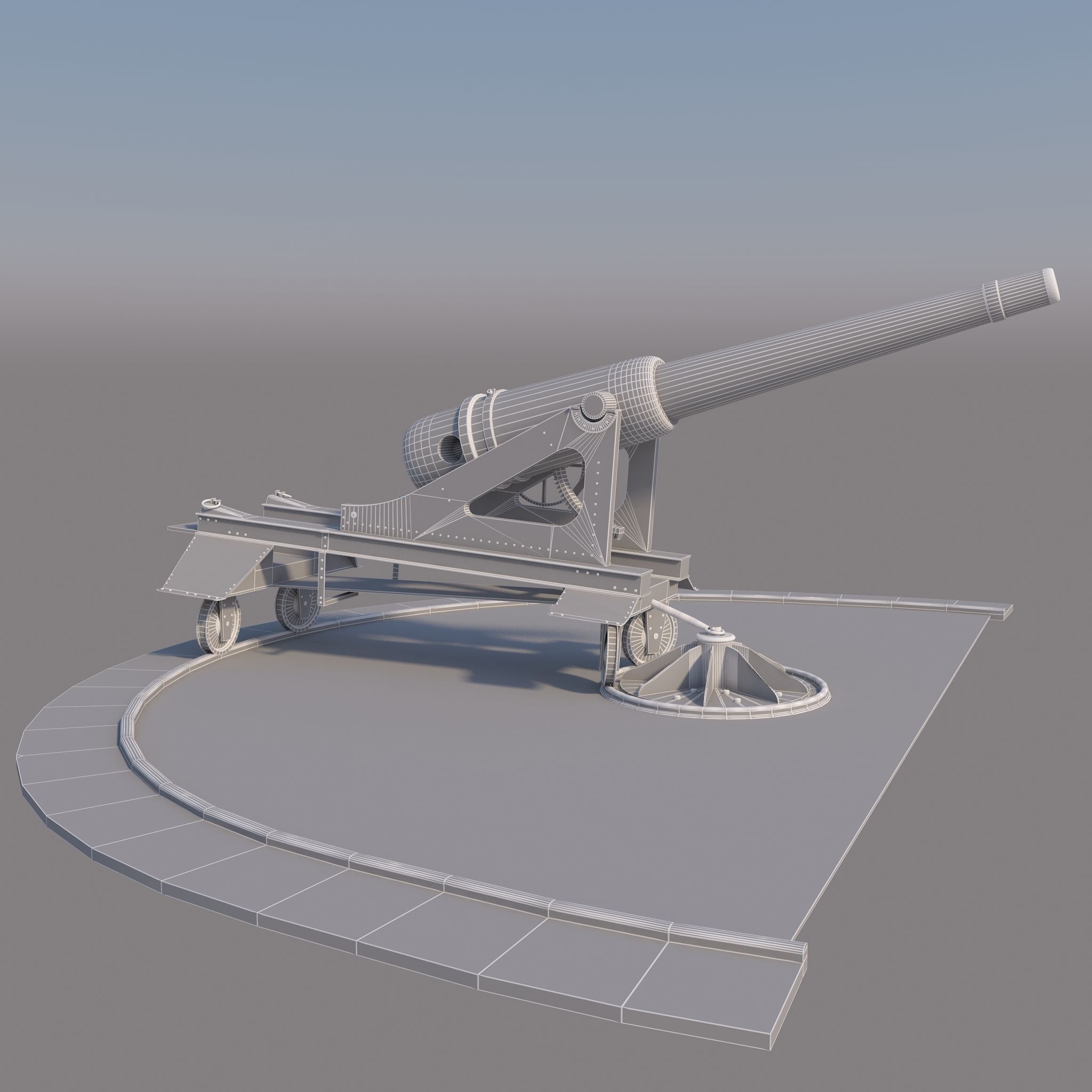 Old Cannon 3D model_1