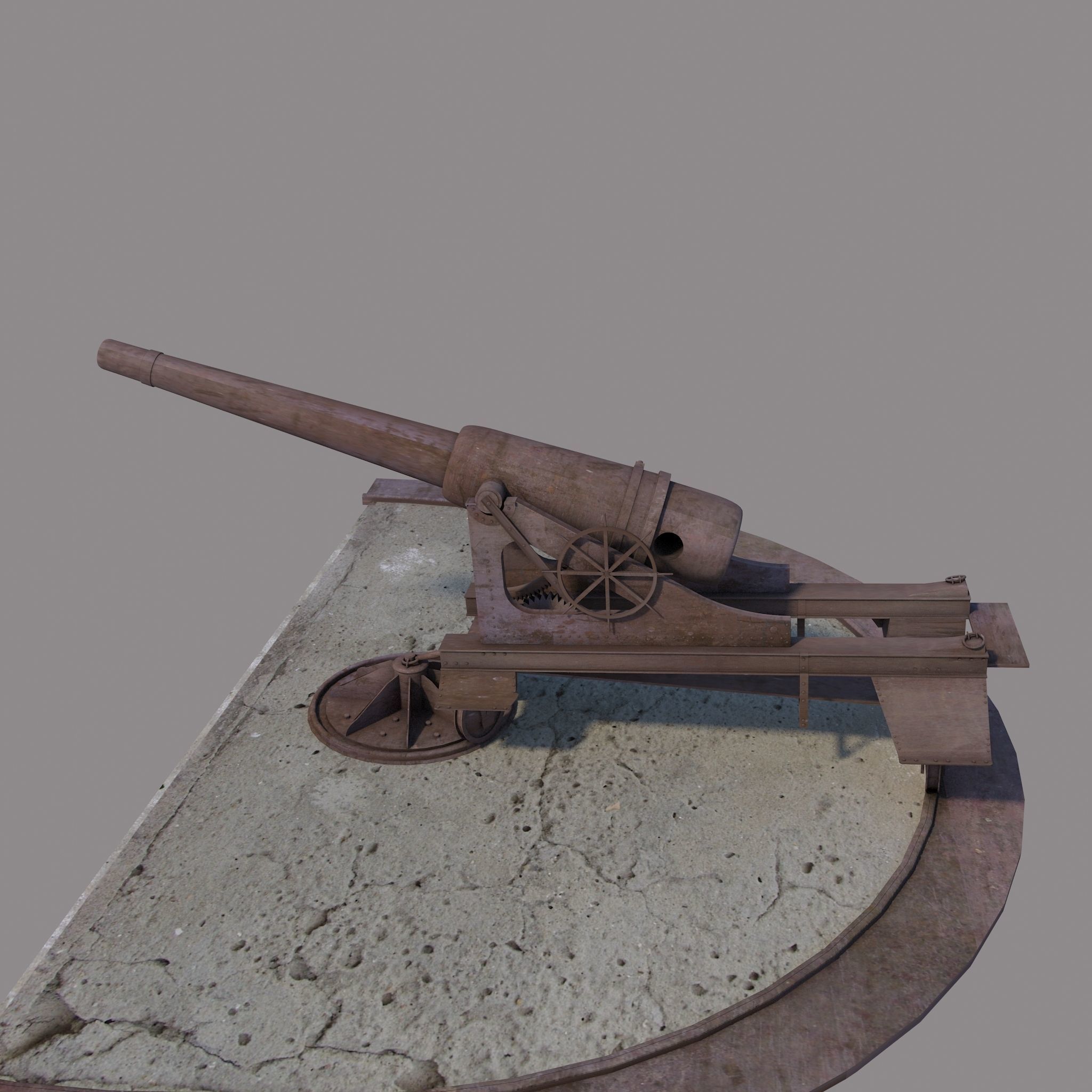 Old Cannon 3D model_4