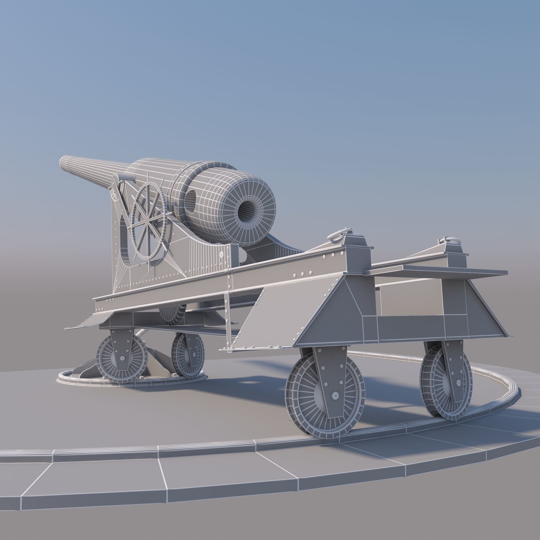 Old Cannon 3D model_7