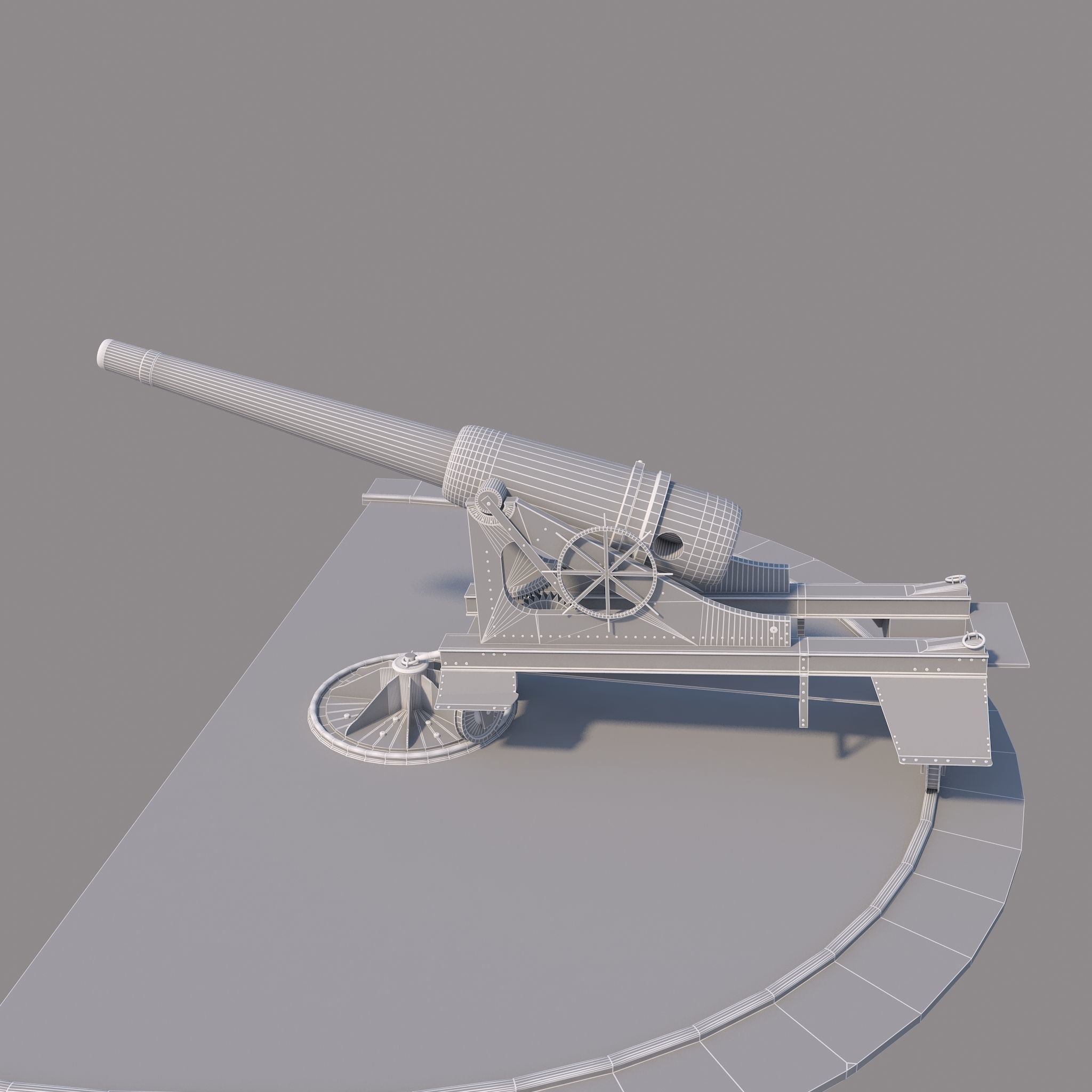 Old Cannon 3D model_5