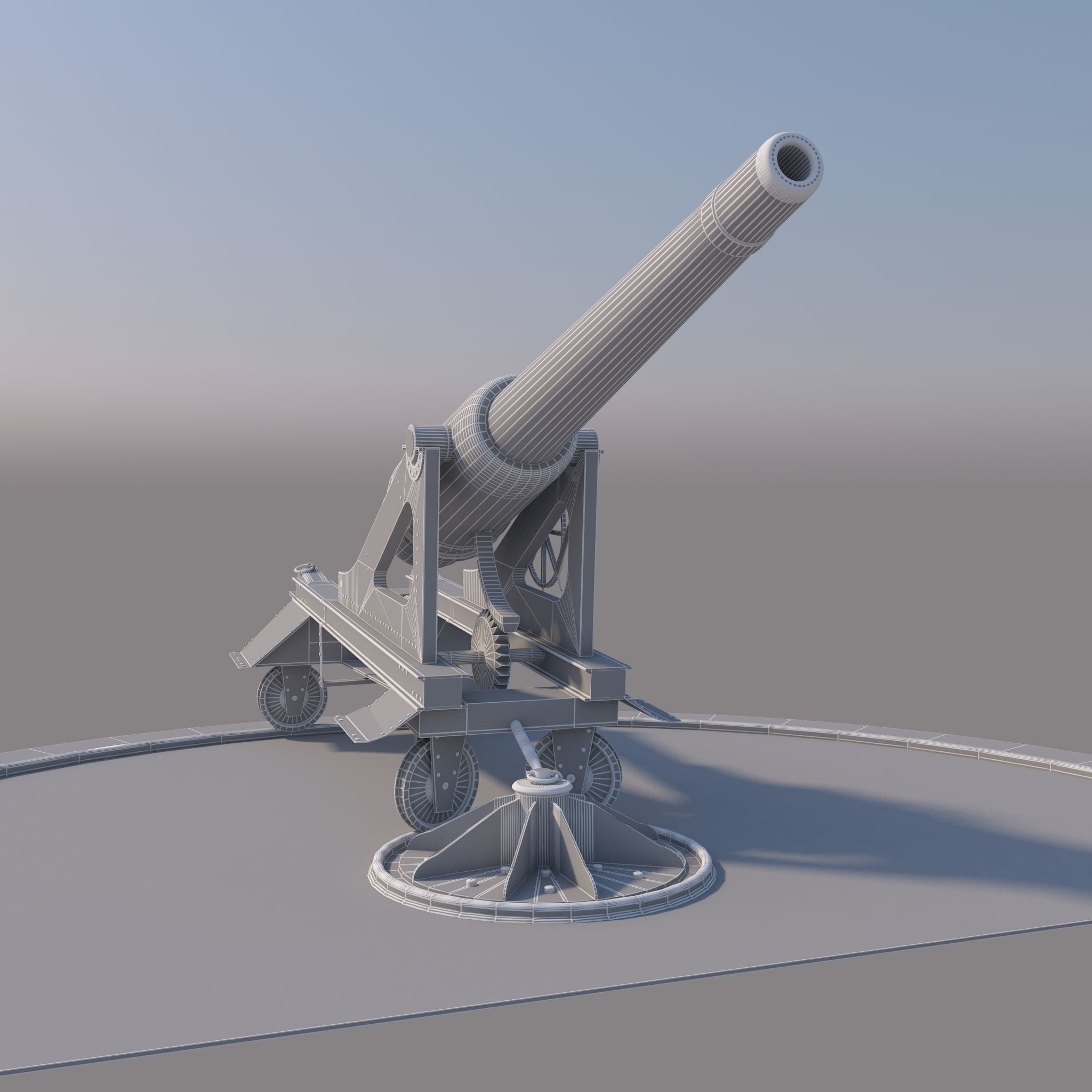 Old Cannon 3D model_3