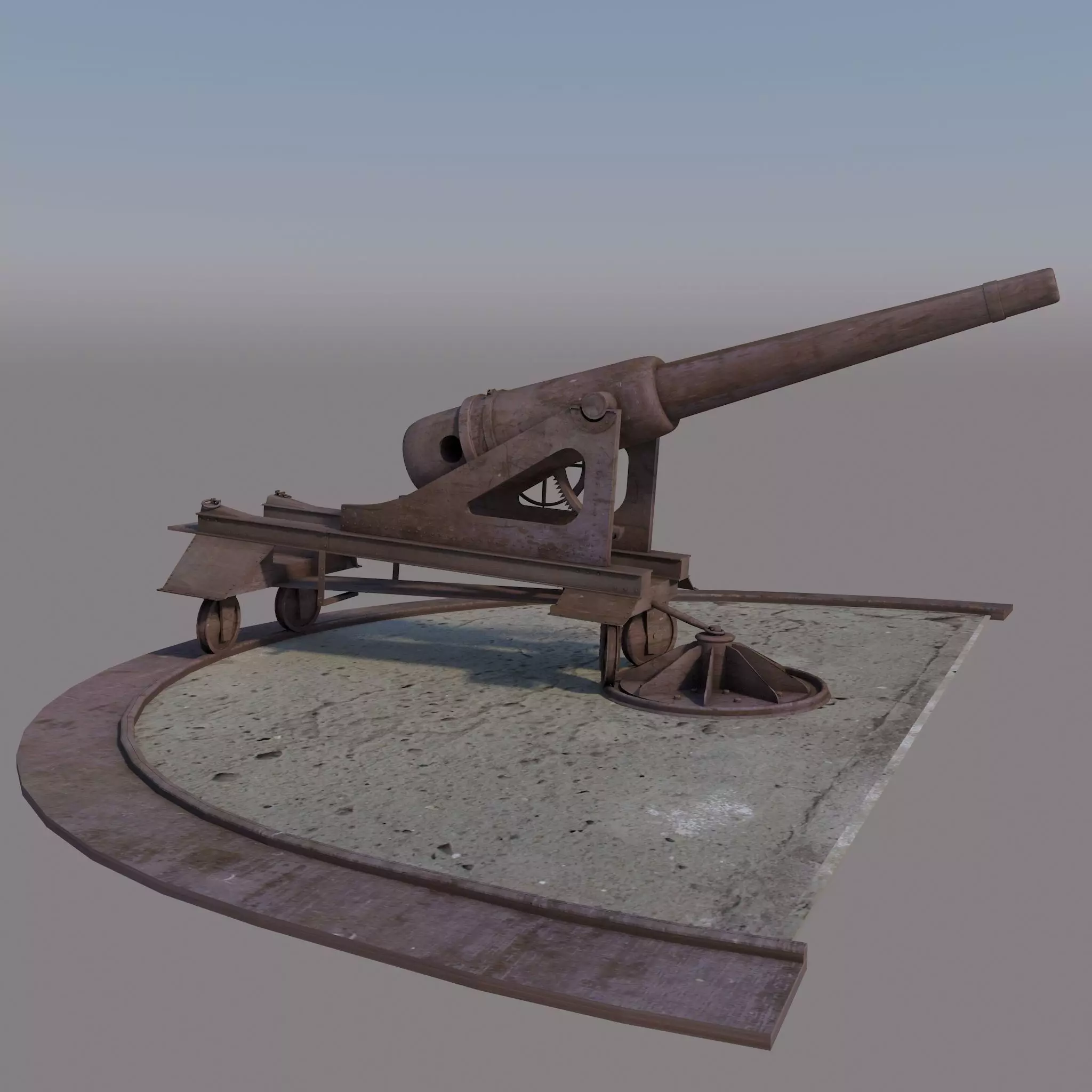 Old Cannon 3D model_0