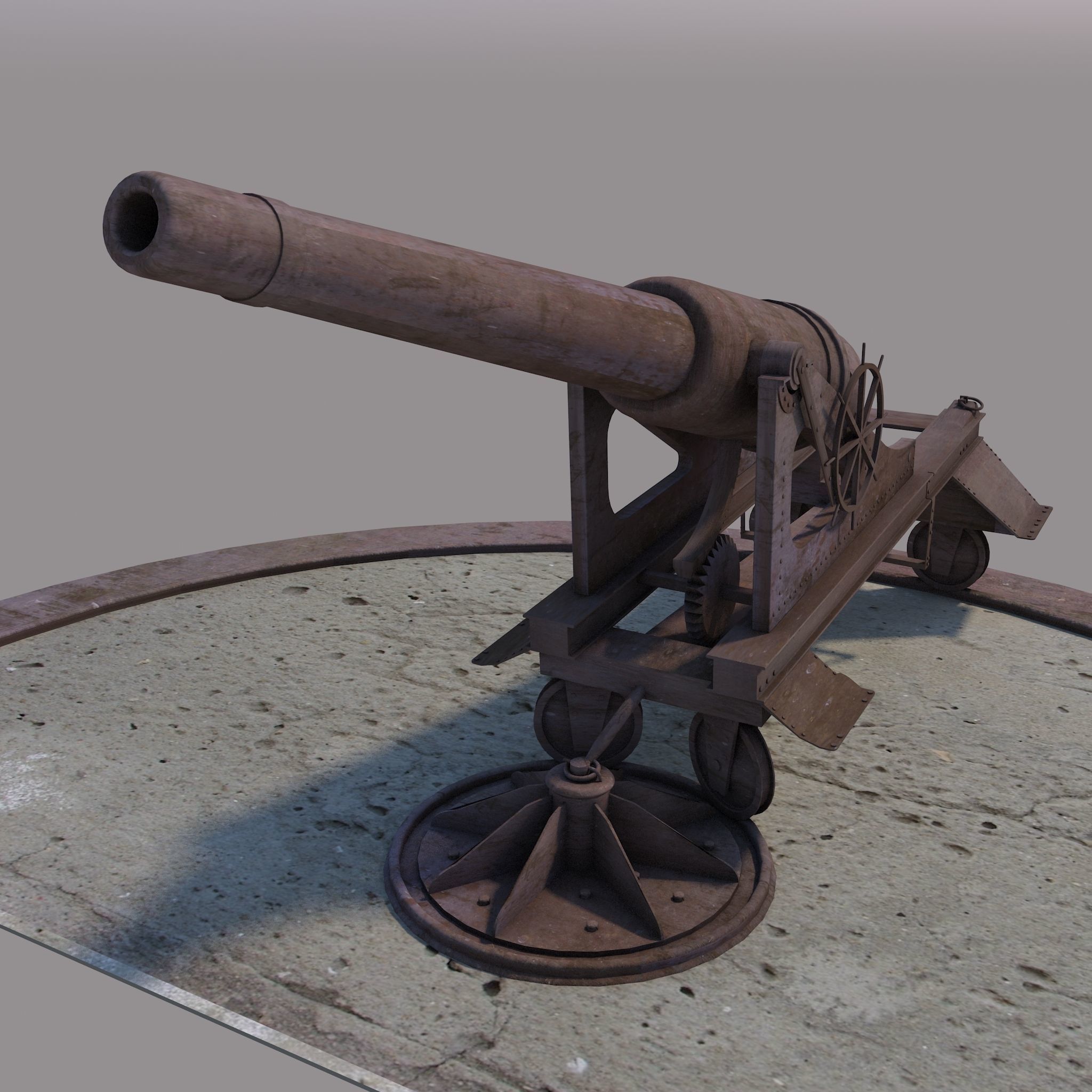 Old Cannon 3D model_10