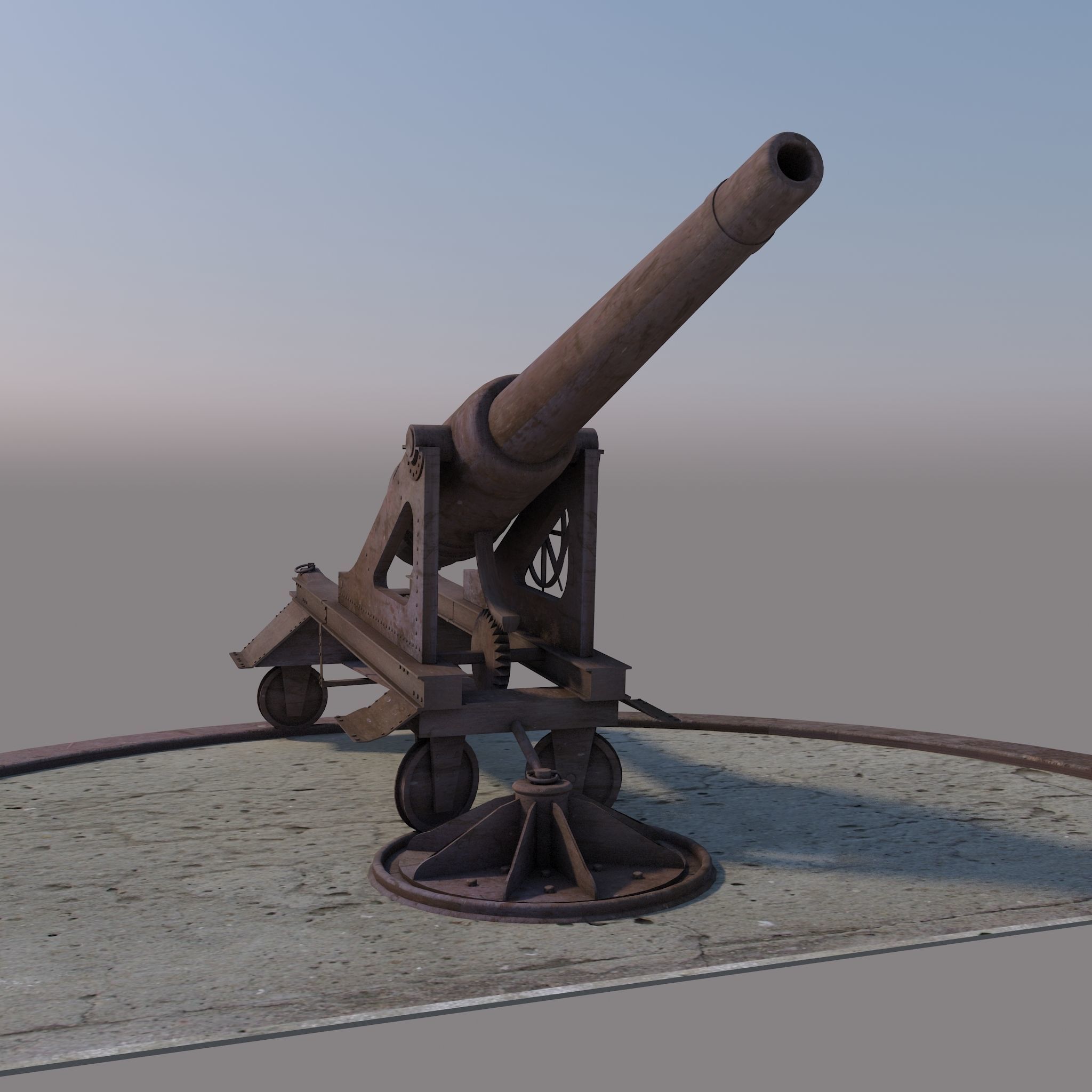 Old Cannon 3D model_2