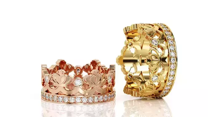 Crown Ring Band R 0010