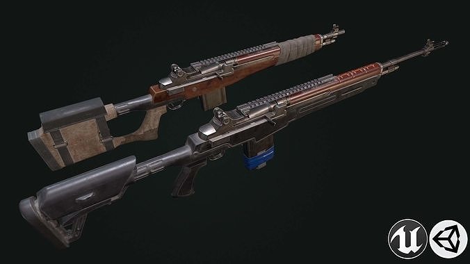 Tactical rifle M-14 Low-poly 3D model