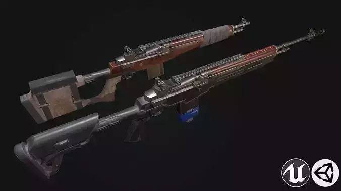 Tactical rifle M-14 Low-poly 3D model