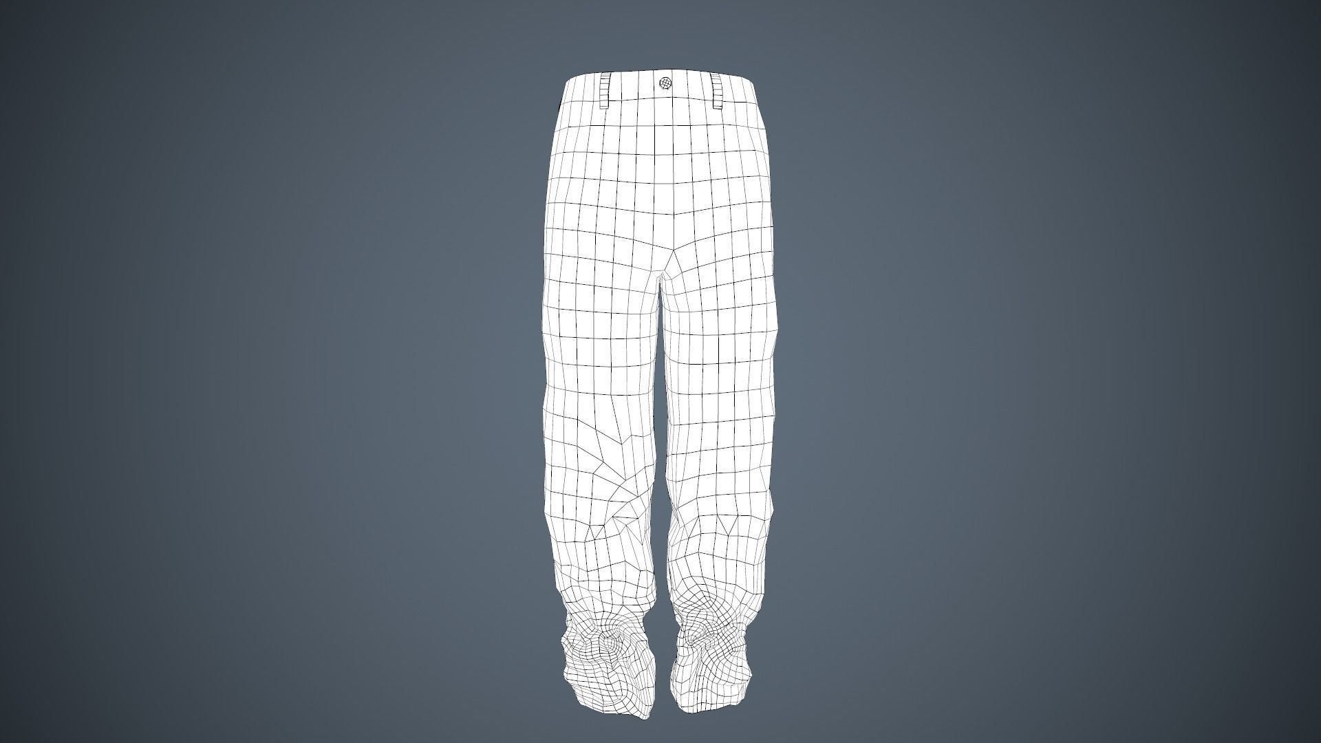 Black Baggy Jeans Pants Low-poly 3D model_24