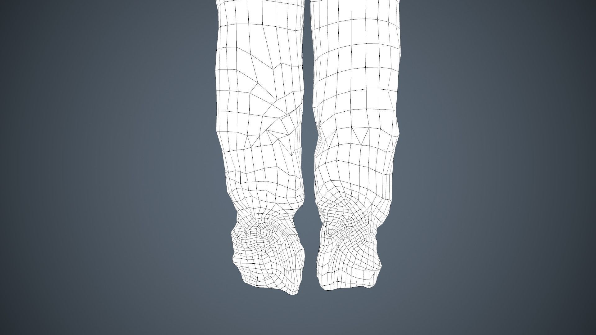 Black Baggy Jeans Pants Low-poly 3D model_31