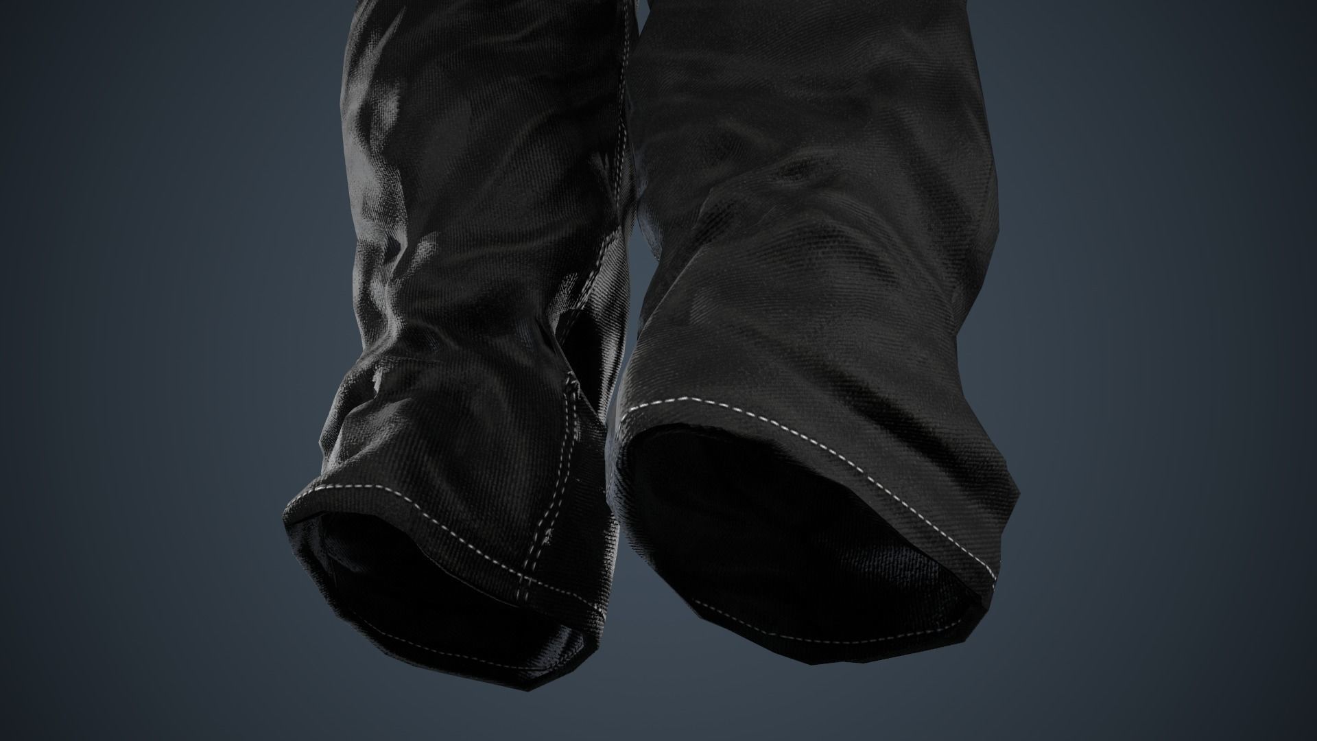 Black Baggy Jeans Pants Low-poly 3D model_17