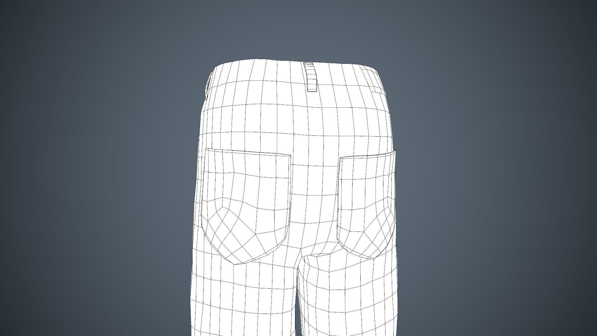 Black Baggy Jeans Pants Low-poly 3D model_28