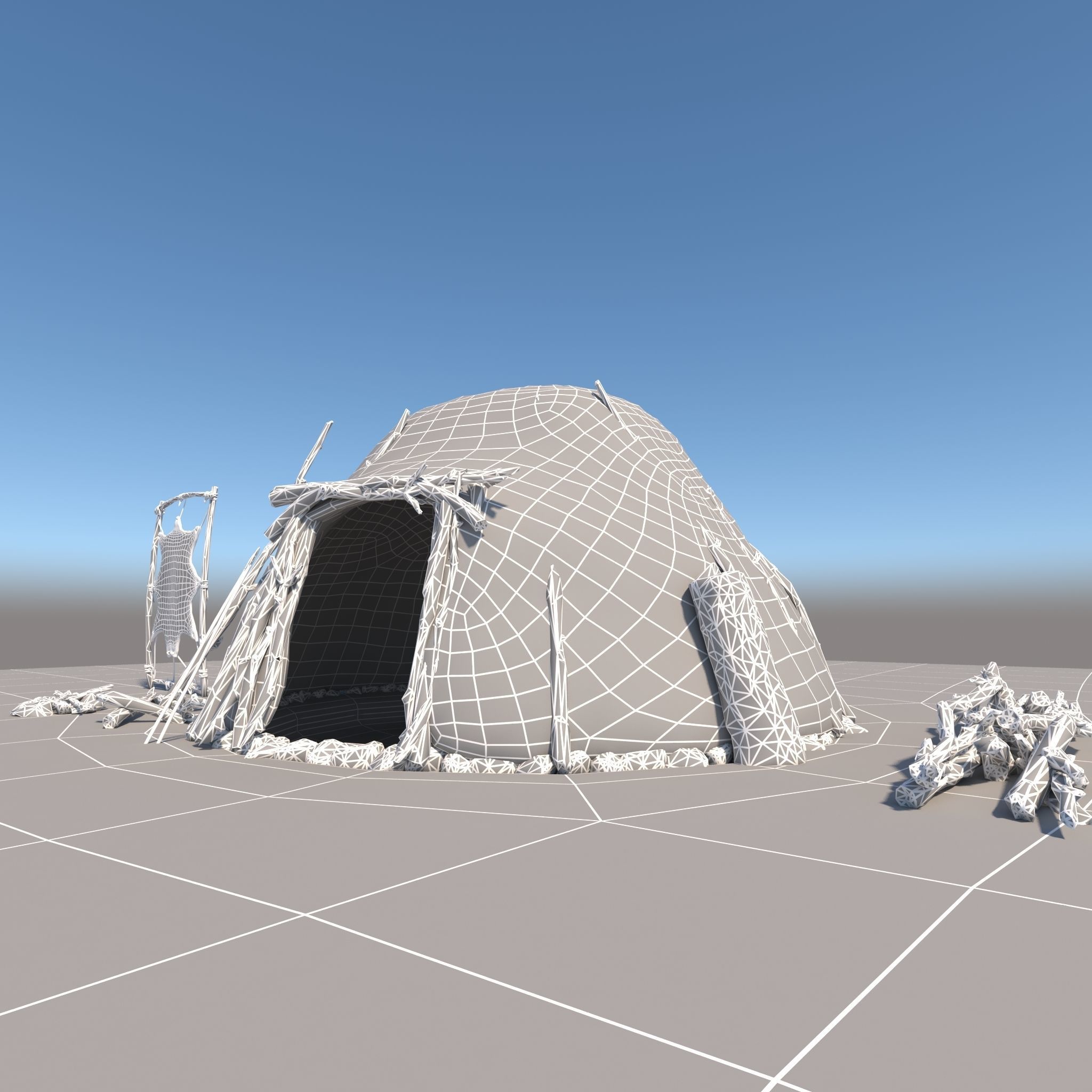 Neolithic House 3D model 3D model_3