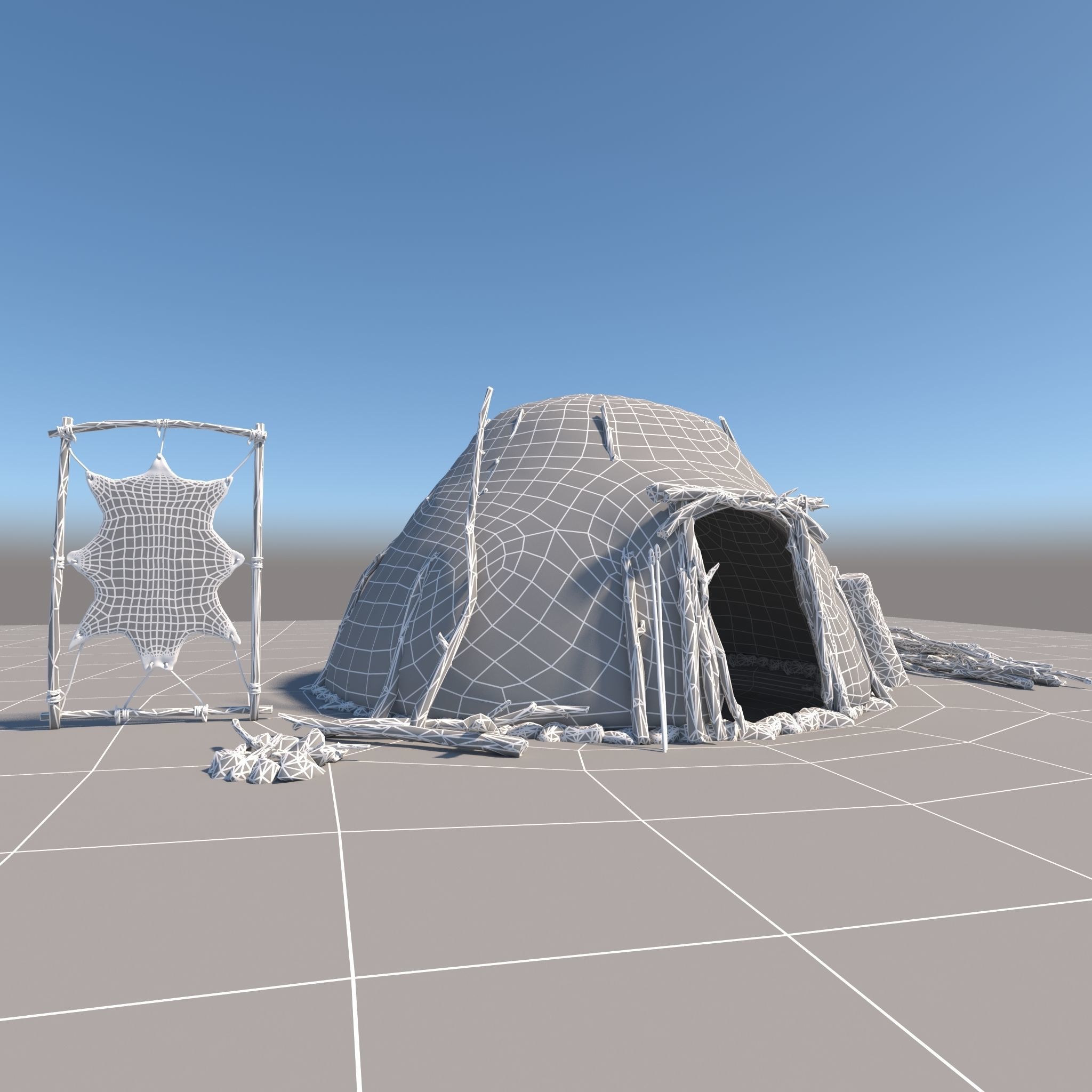 Neolithic House 3D model 3D model_1