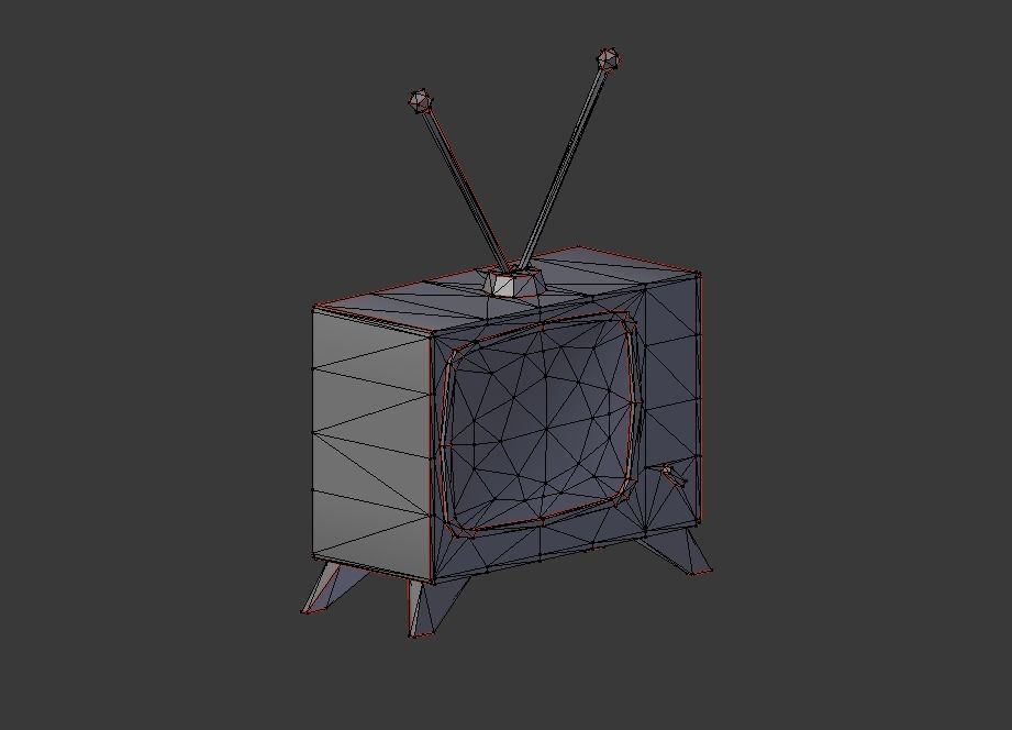 retro television Free low-poly 3D model_3
