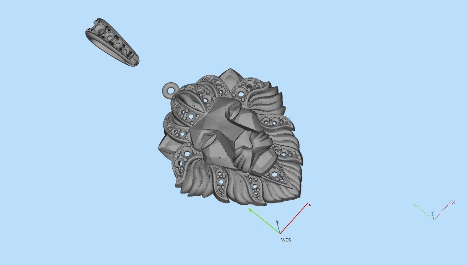 pendant lion 3D print model_8