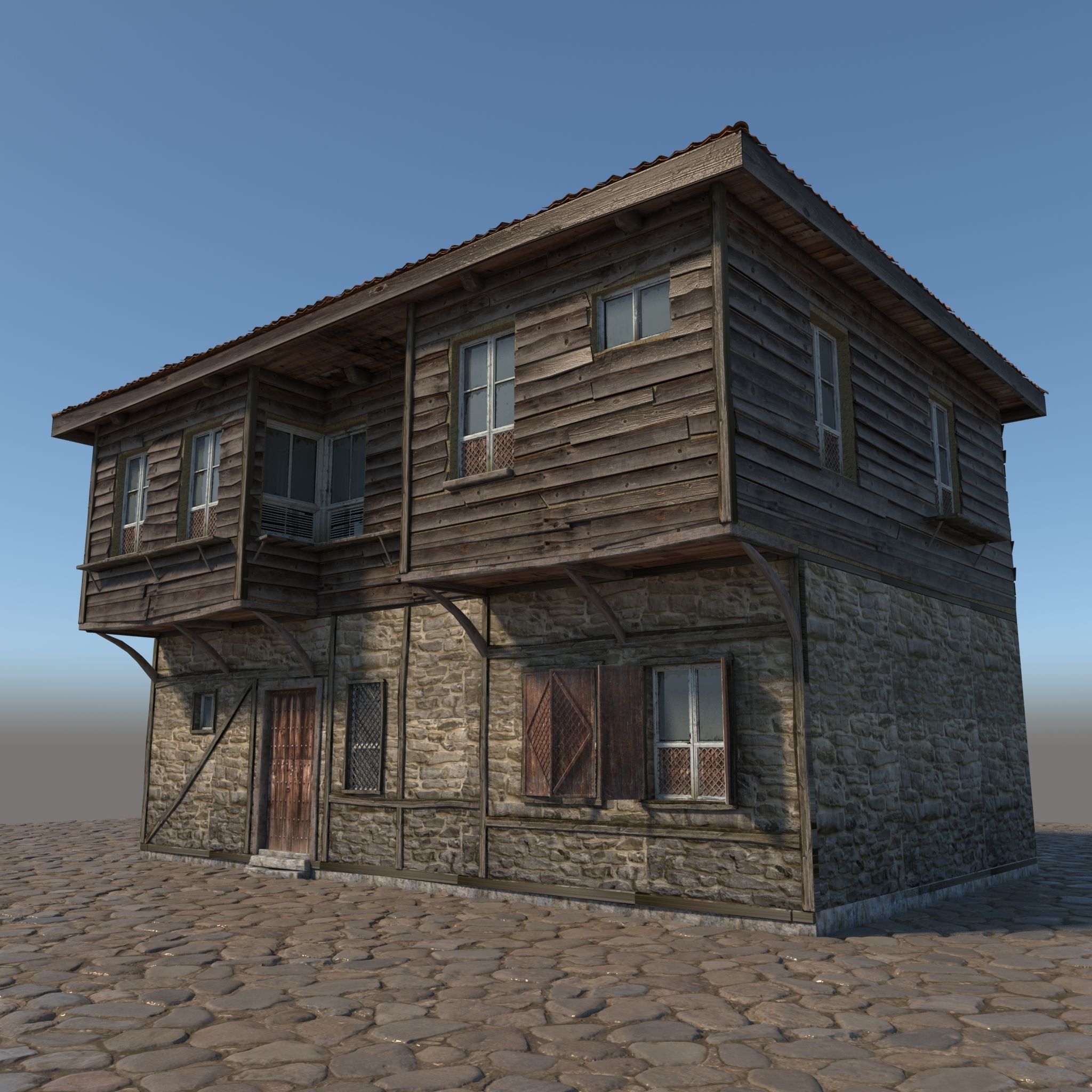 Old Wooden House 3D model_2