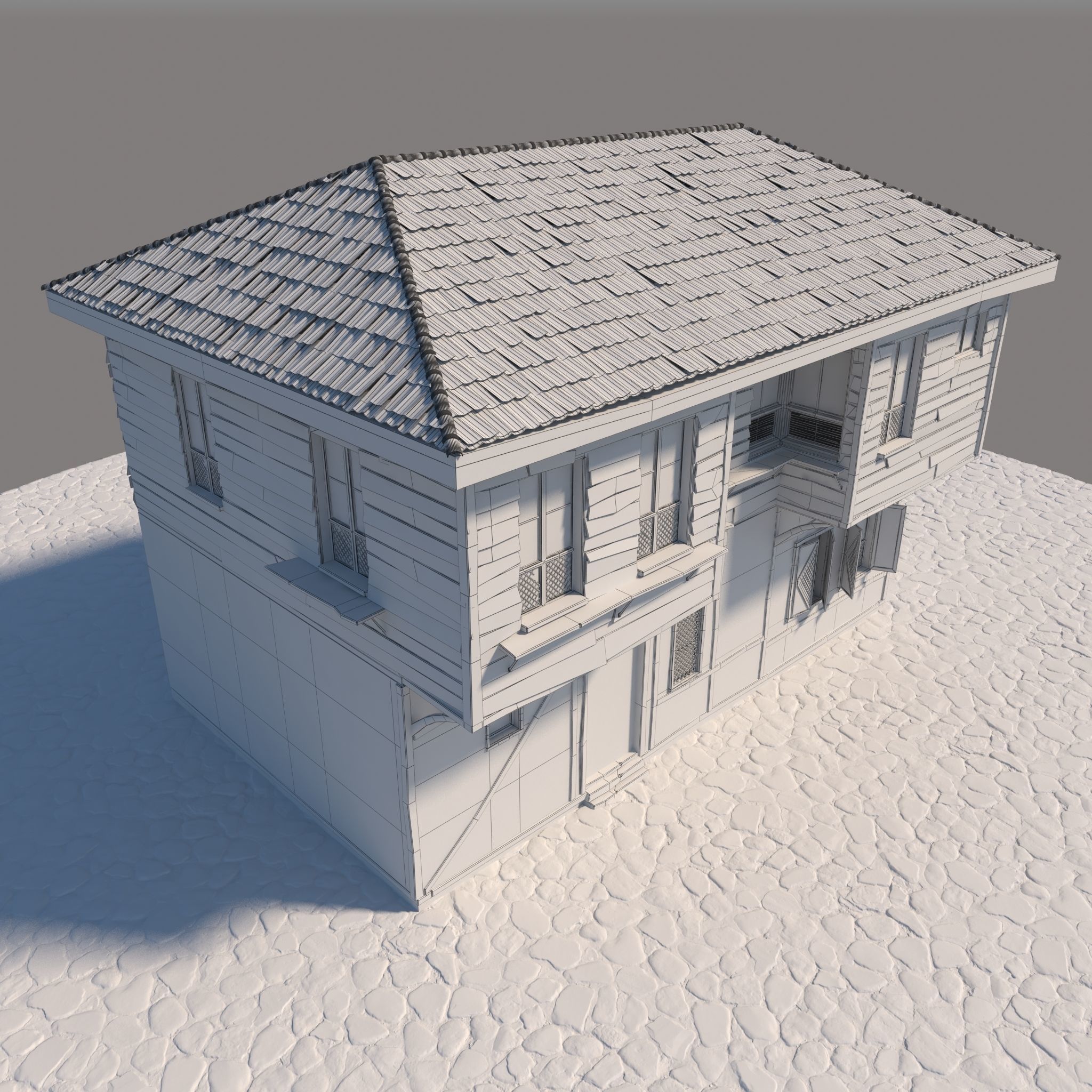 Old Wooden House 3D model_7