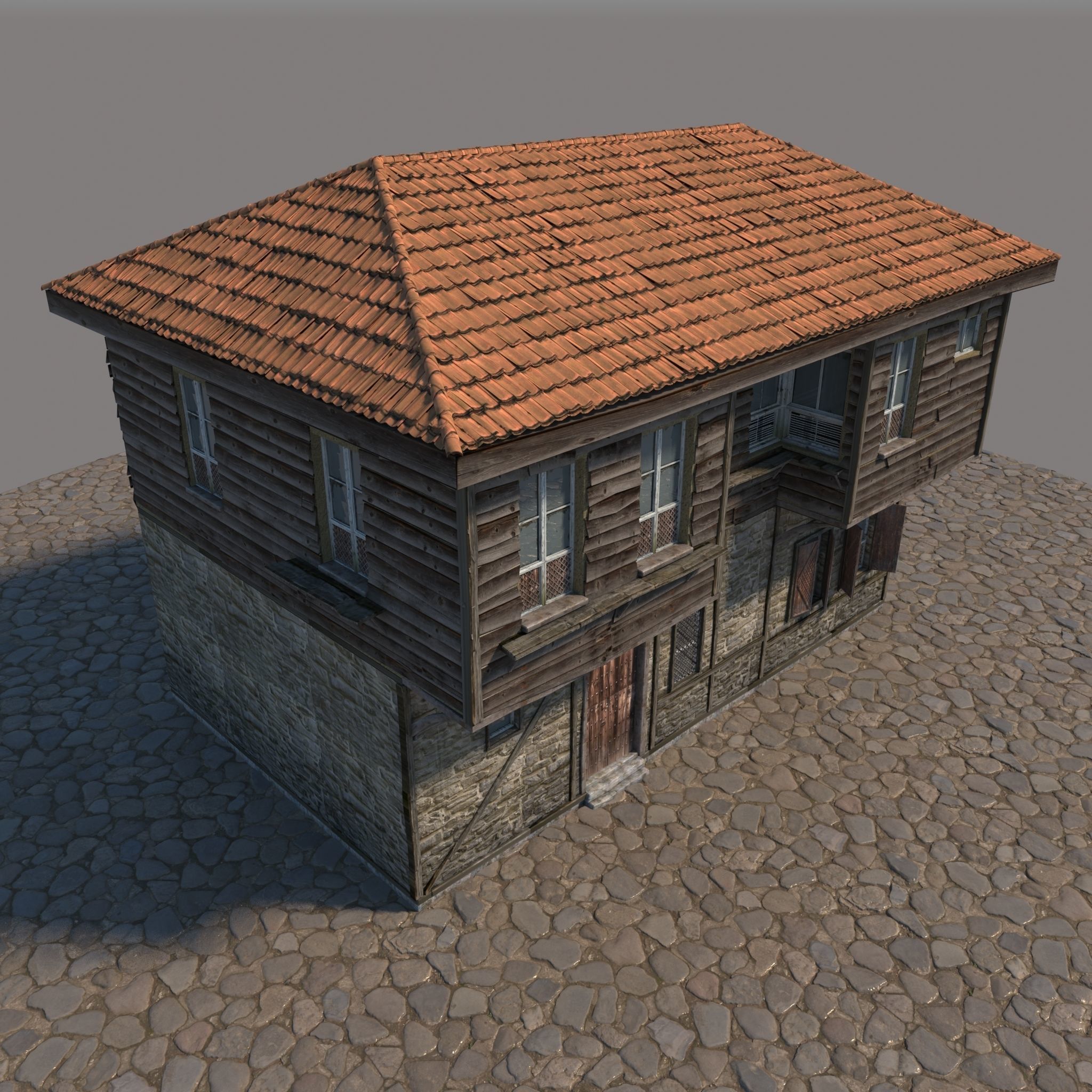 Old Wooden House 3D model_6