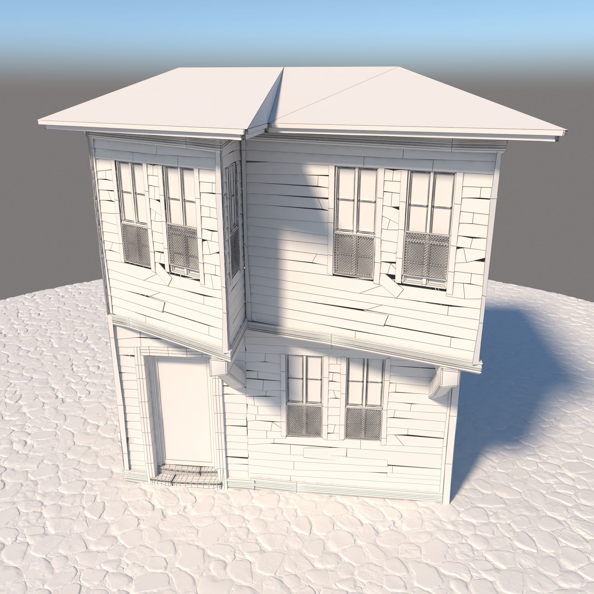 Old Wooden House 3D model_9