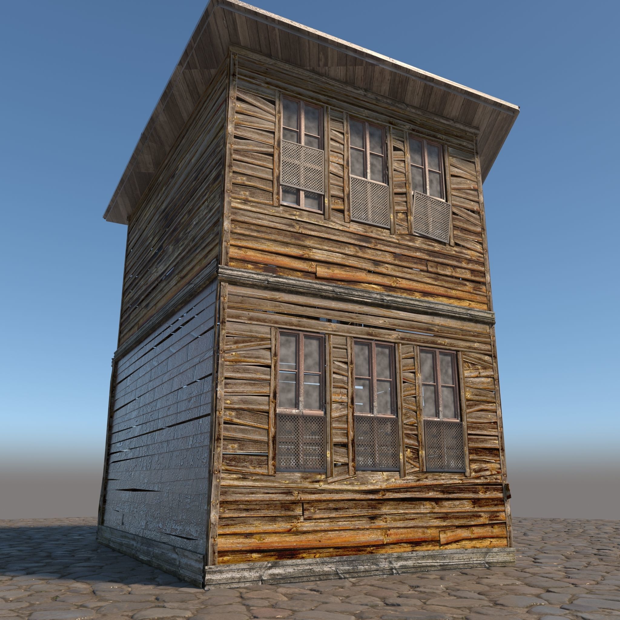 Old Wooden House 3D model_6