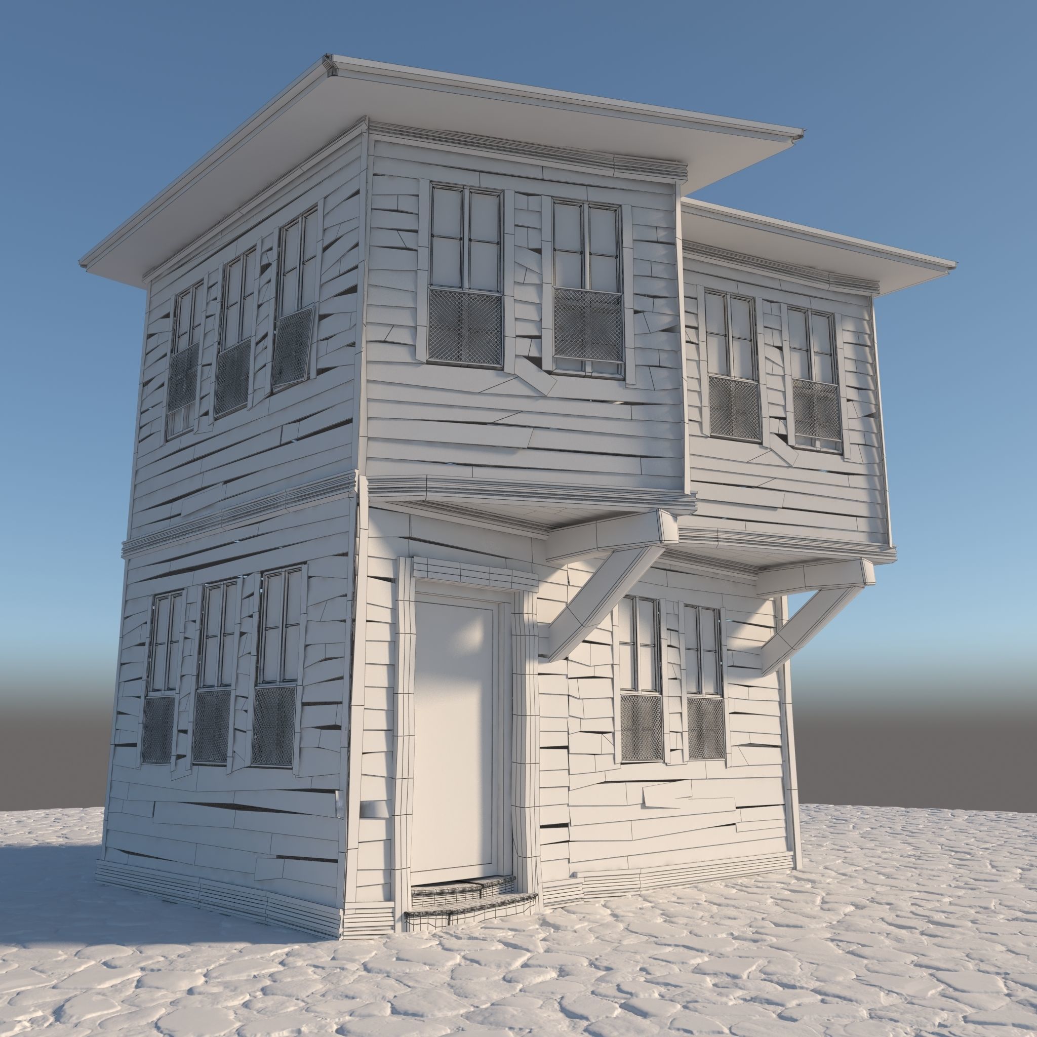 Old Wooden House 3D model_1
