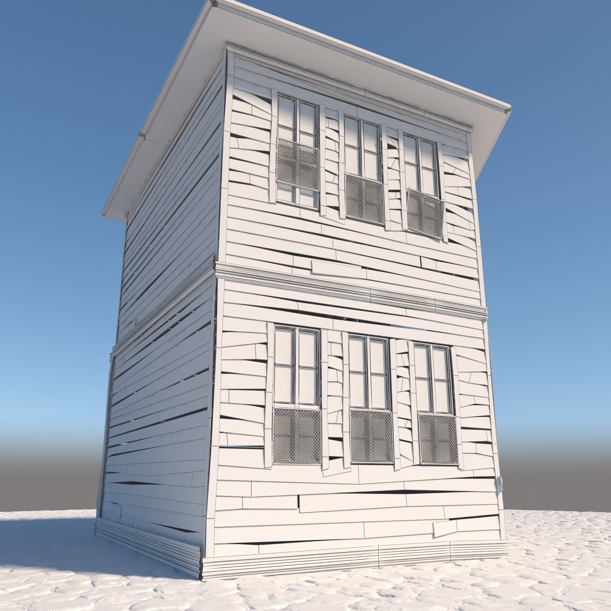Old Wooden House 3D model_7