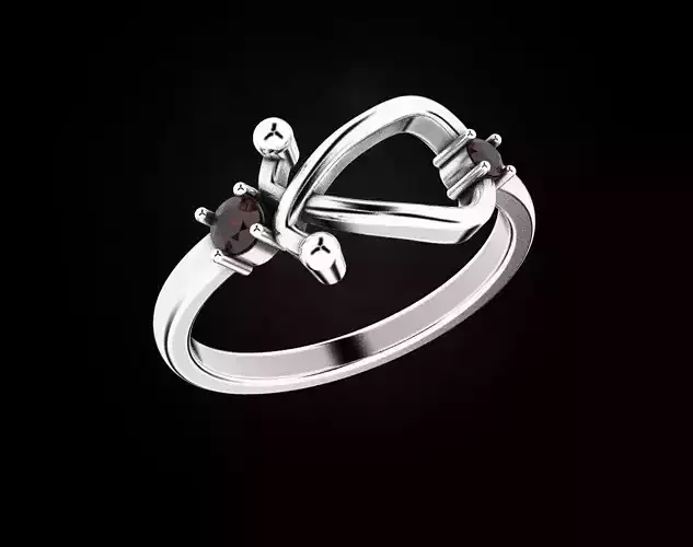 Stylish ring with many sizes of stones 454