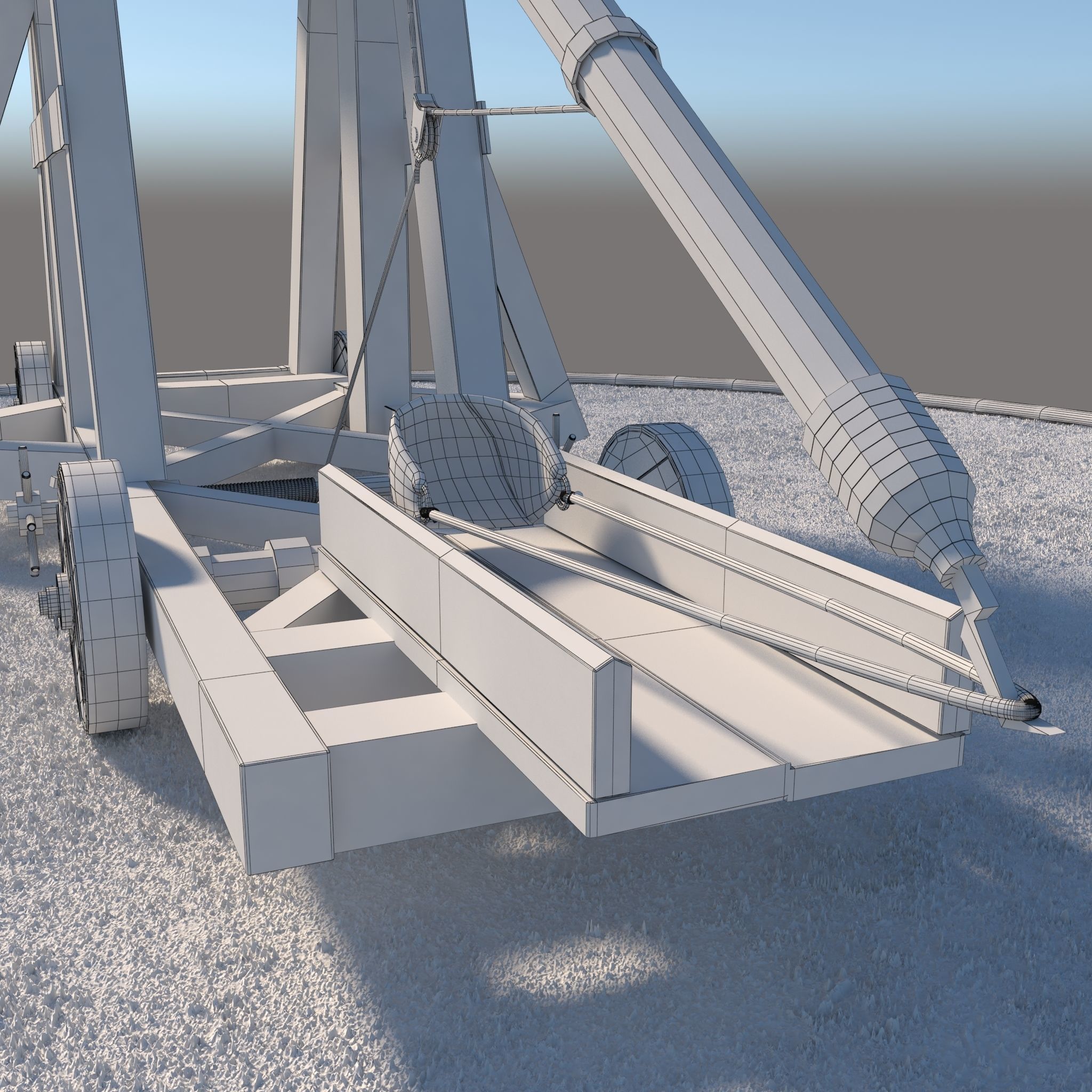 Medieval Catapult 3D model_13