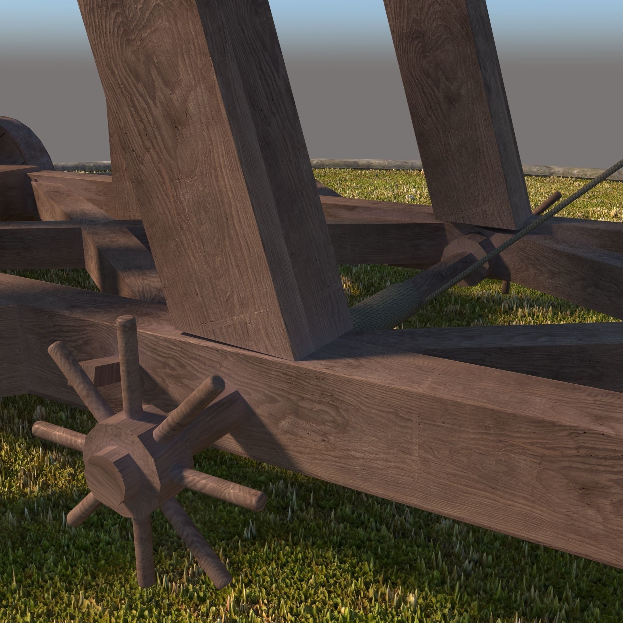 Medieval Catapult 3D model_10