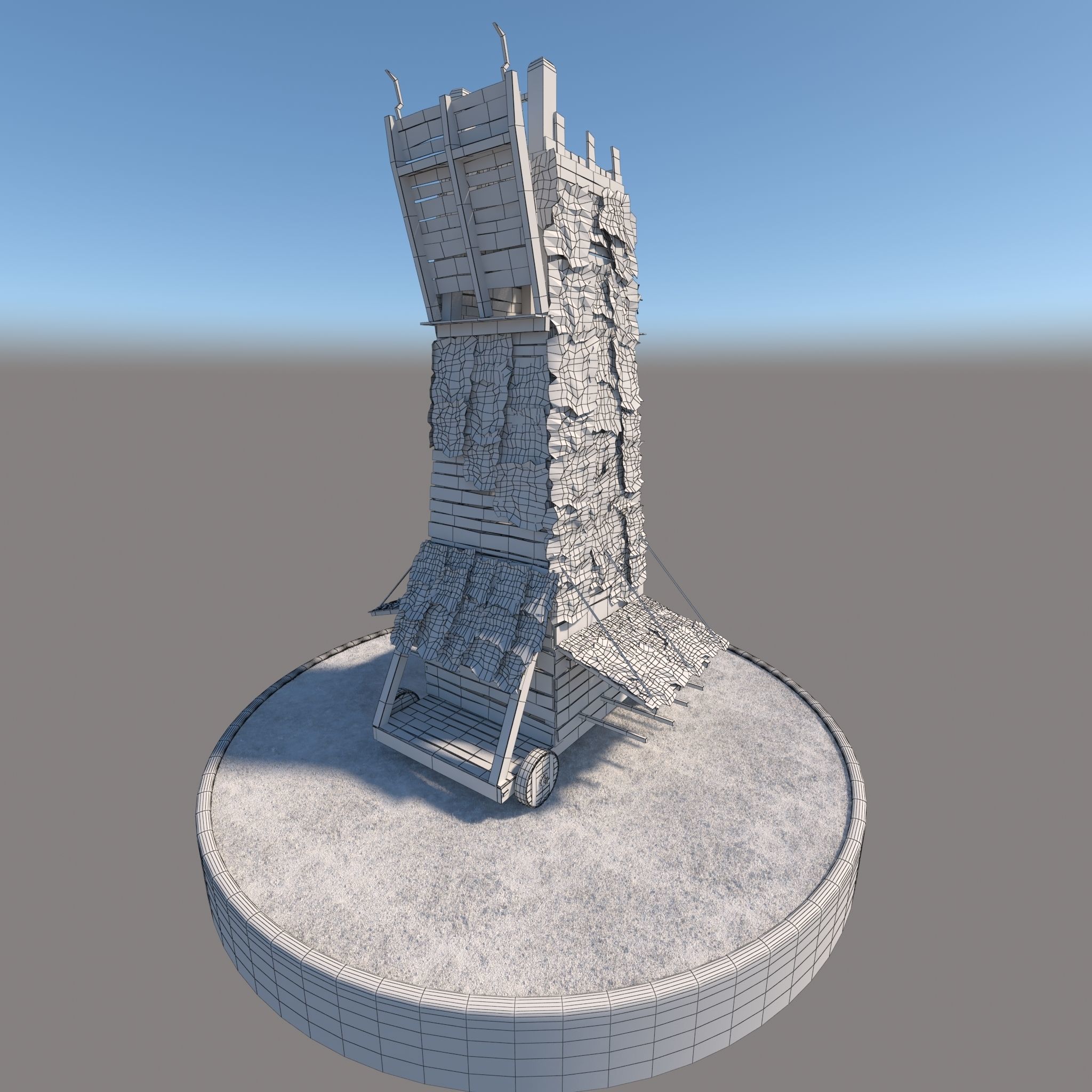 Medieval Siege Tower 3D model_3