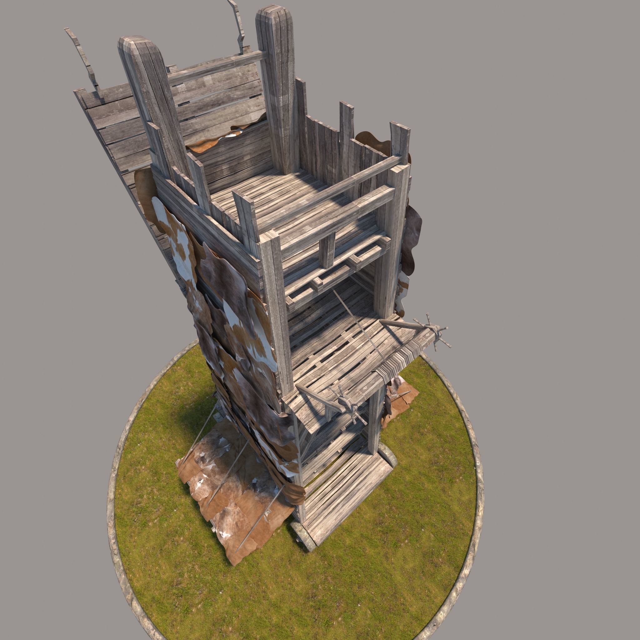 Medieval Siege Tower 3D model_8