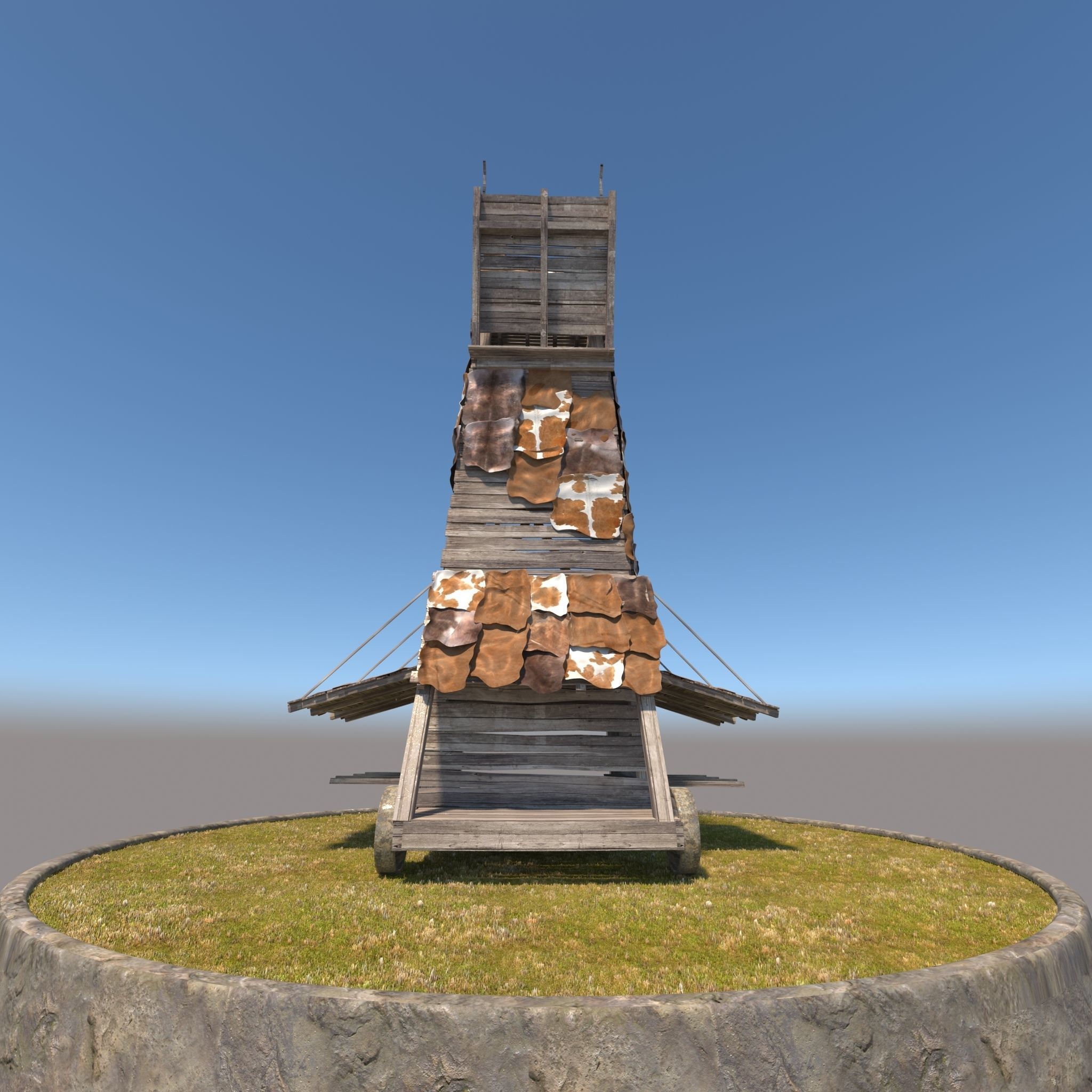 Medieval Siege Tower 3D model_12