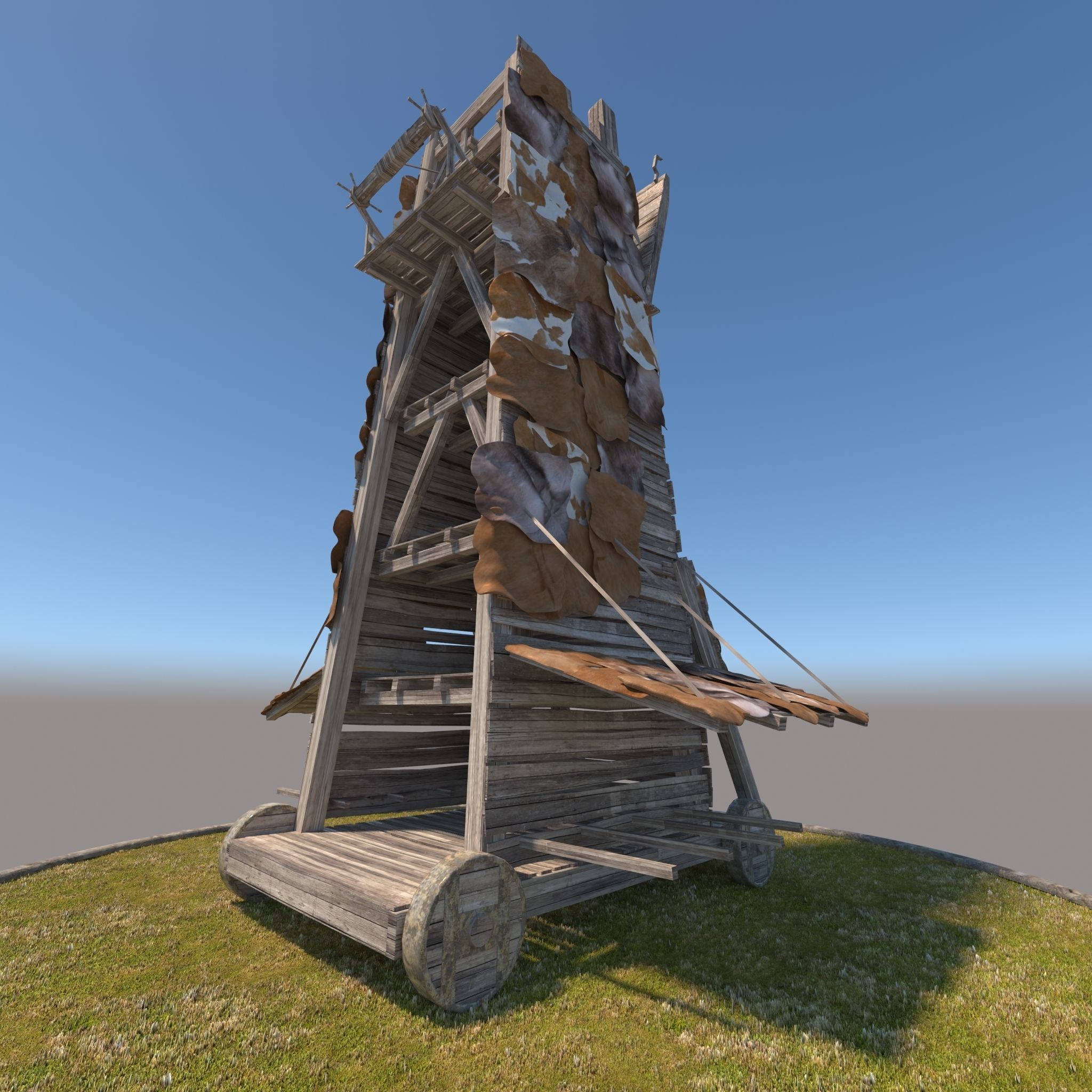 Medieval Siege Tower 3D model_10
