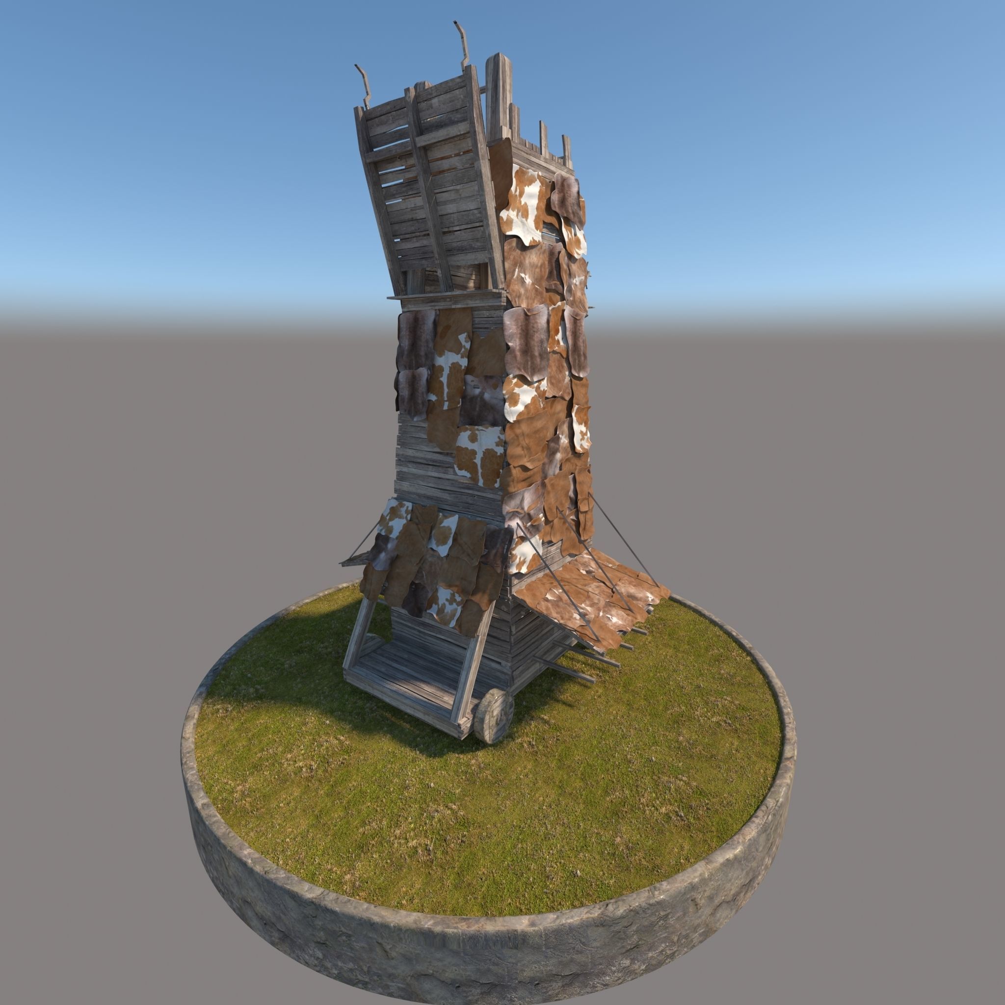 Medieval Siege Tower 3D model_2