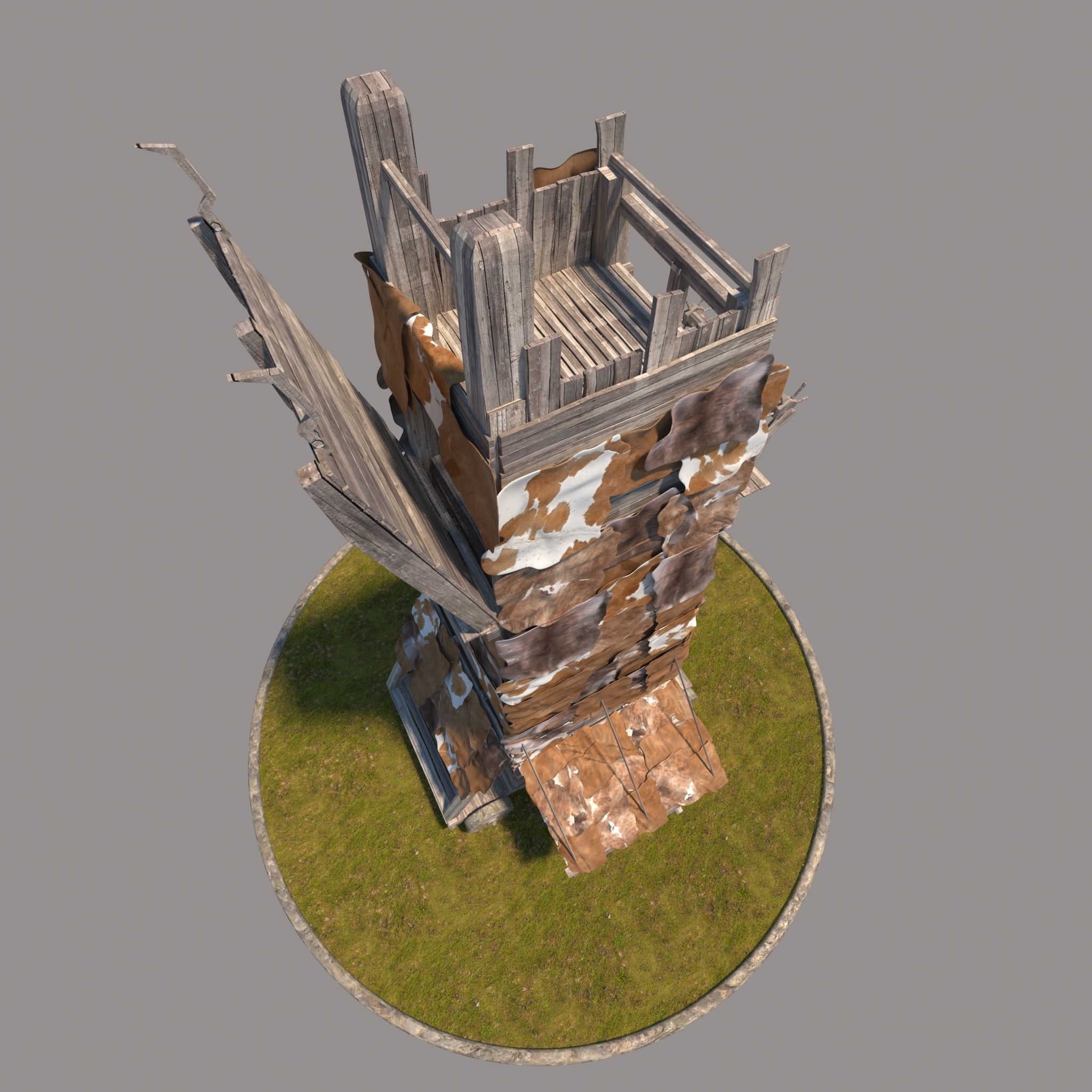 Medieval Siege Tower 3D model_6