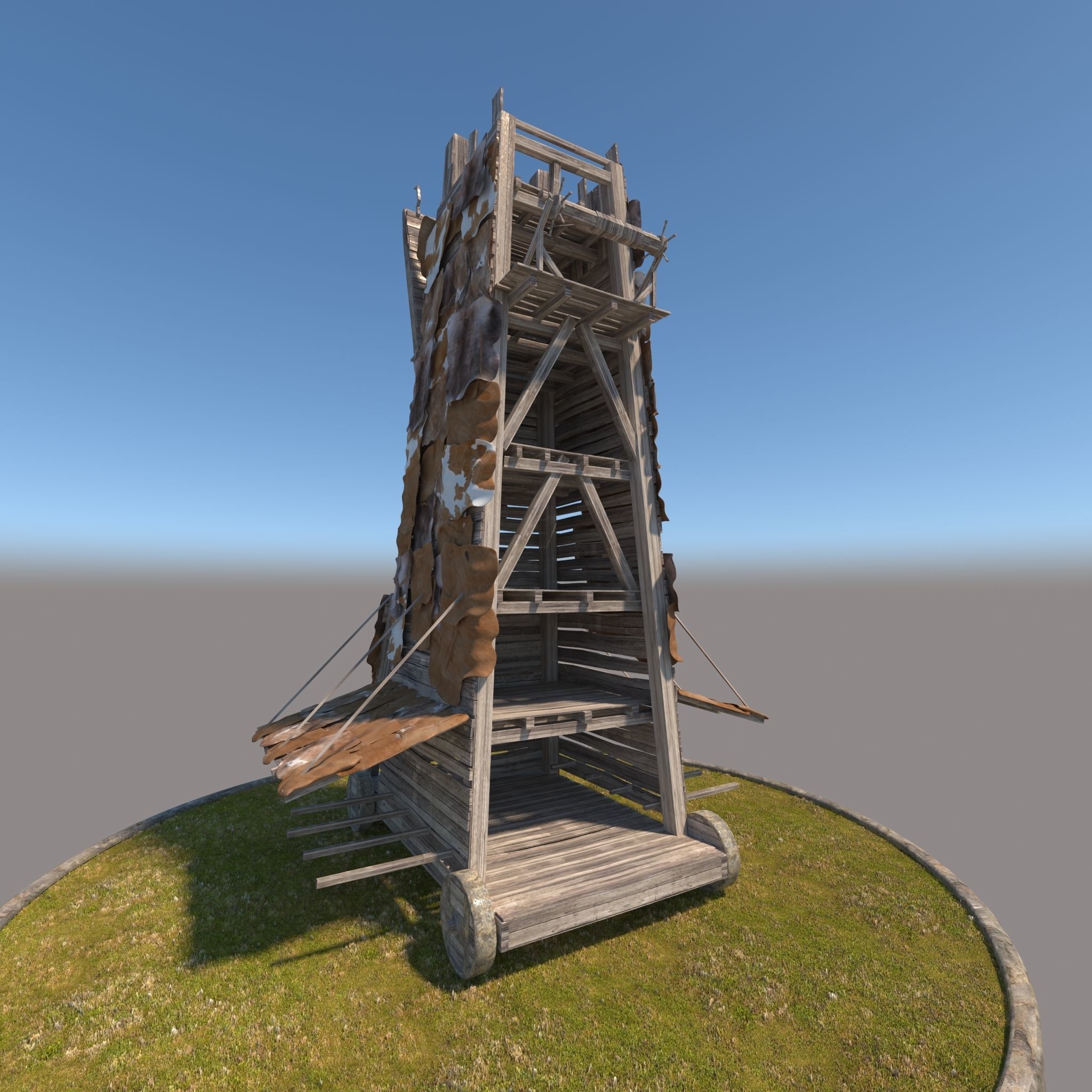 Medieval Siege Tower 3D model_4