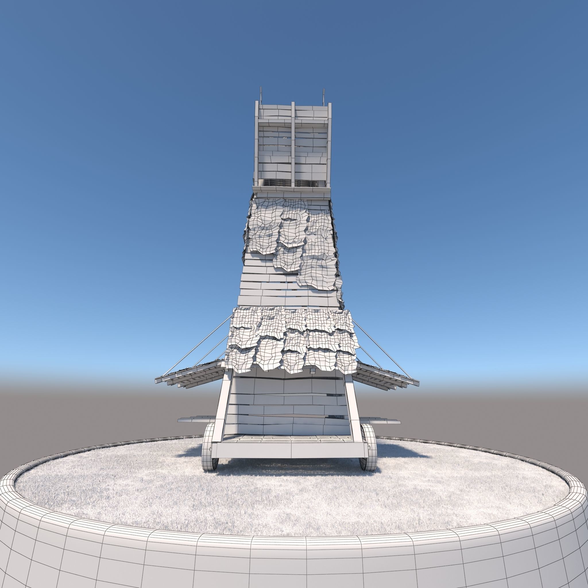 Medieval Siege Tower 3D model_13